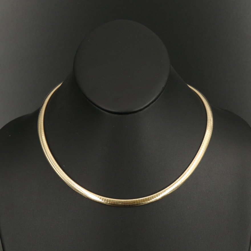 Italian 14K Omega Chain Necklace