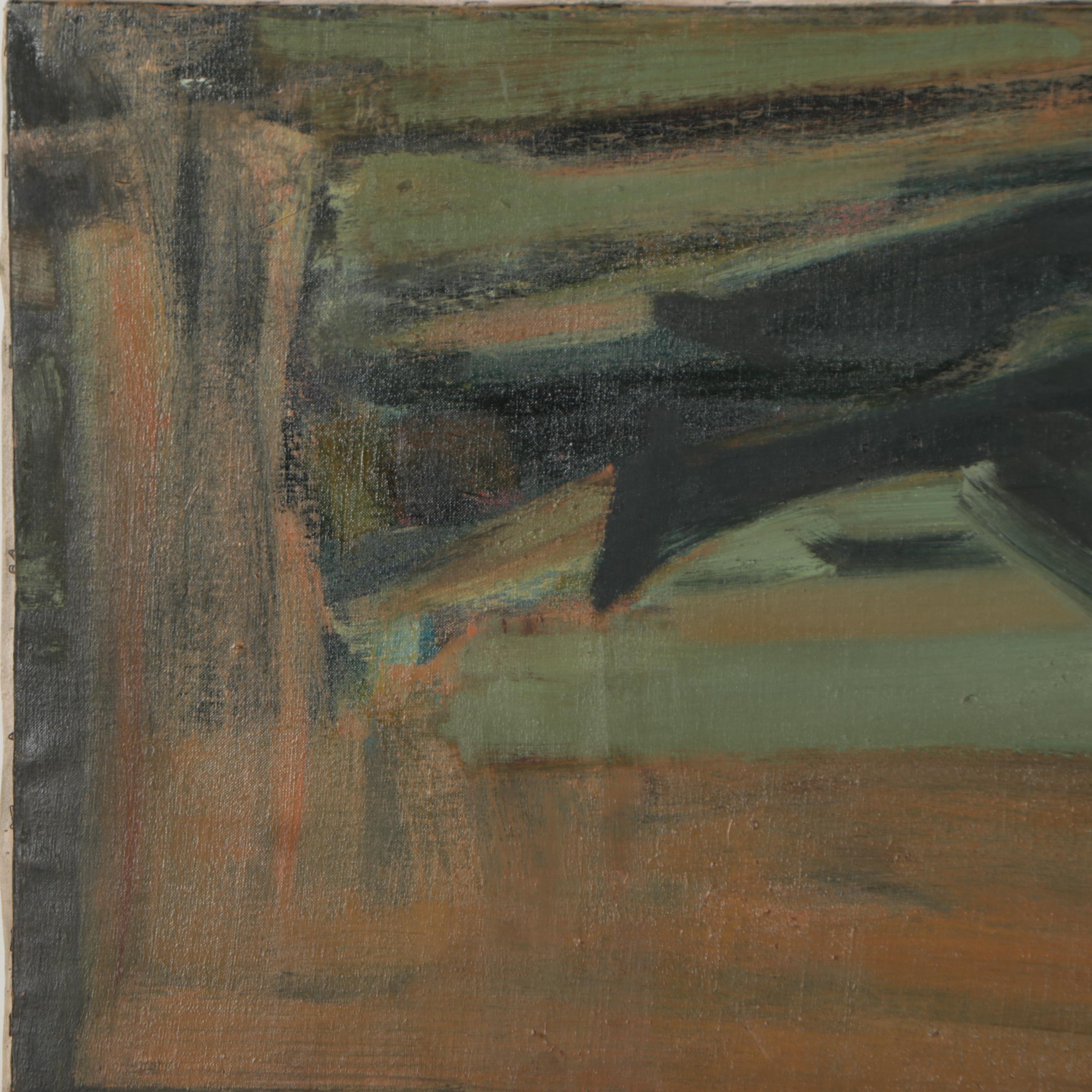 Donald L. Stacy Abstract Oil Painting, 1960s