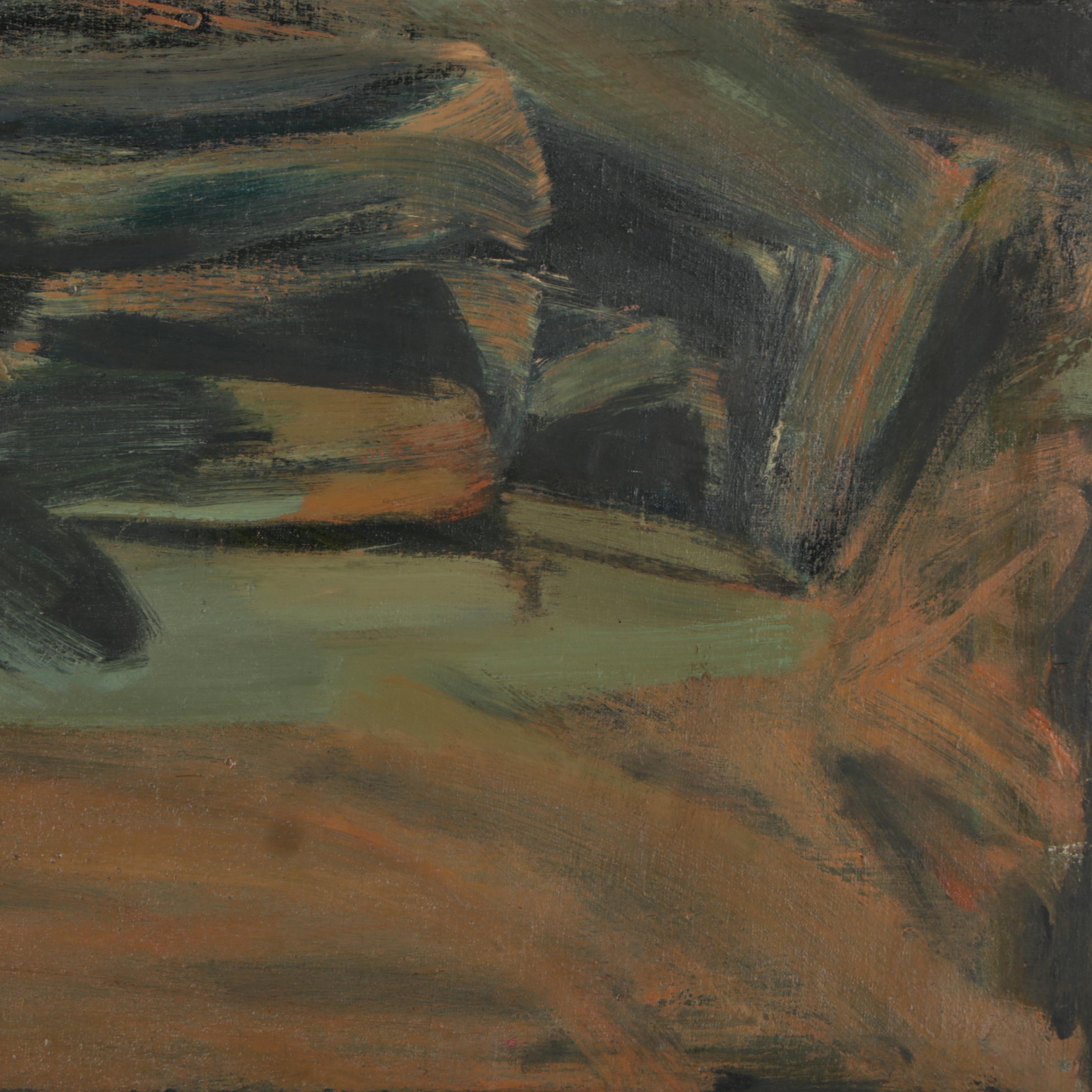 Donald L. Stacy Abstract Oil Painting, 1960s