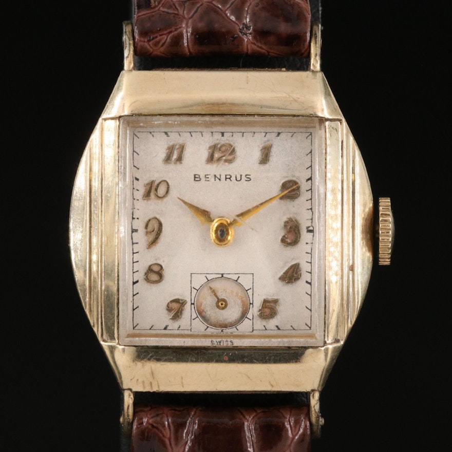 Vintage Benrus 10K Rolled Gold Plate Stem Wind Wristwatch