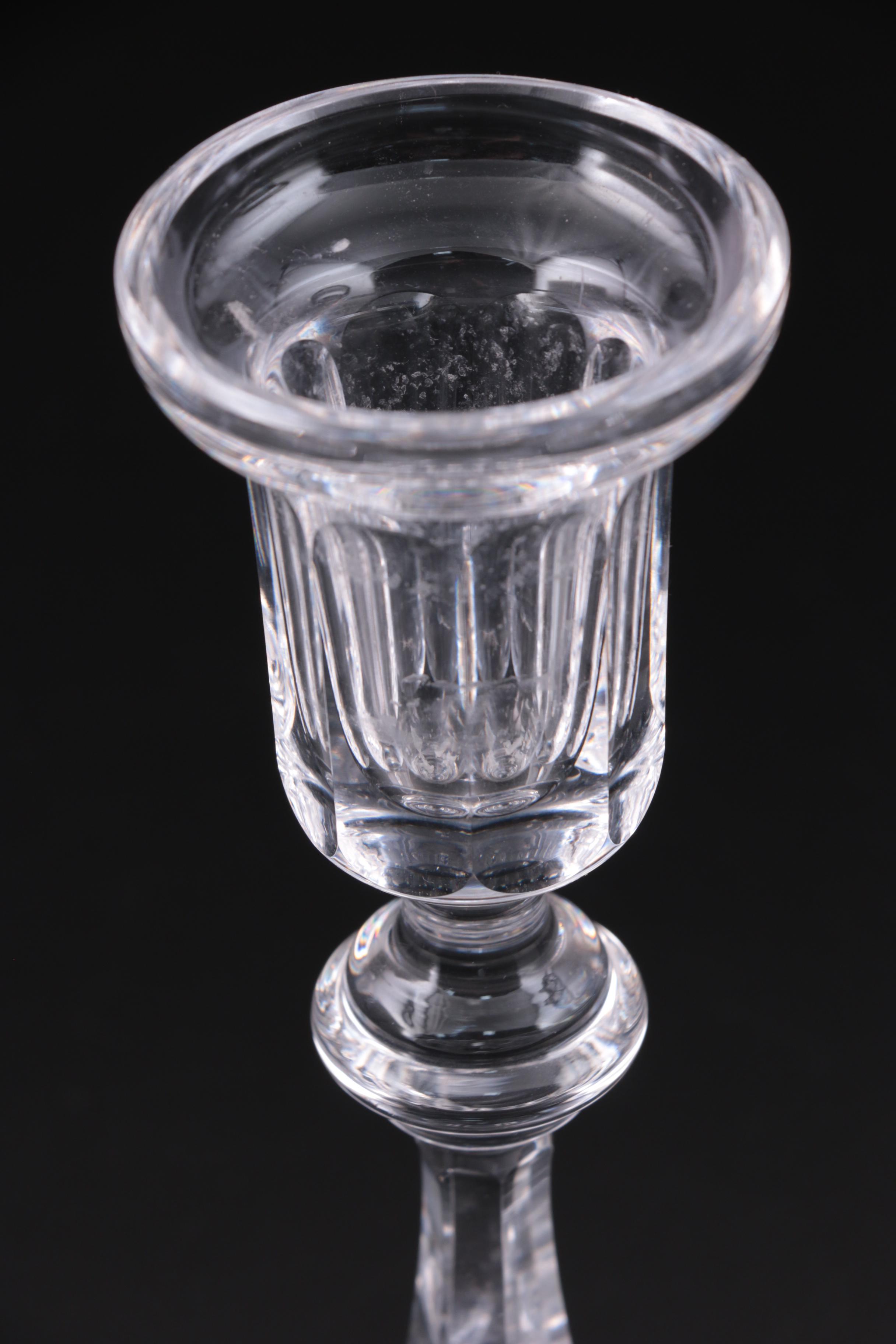 Waterford Crystal Single Light Candlesticks, Mid to Late 20th Century