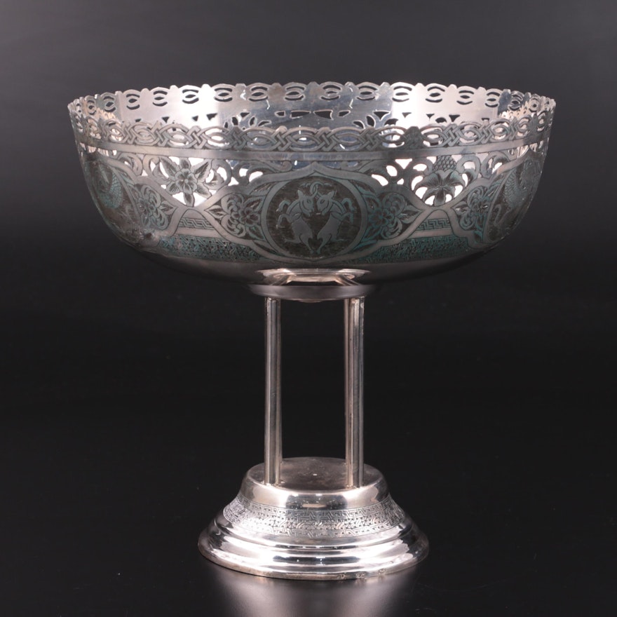 Iranian 875 Silver Chased Centerpiece Bowl, 20th Century