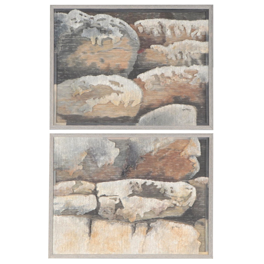 Gale Ray Mixed Media Paintings "Shepard Rock I" and "Shepard Rock II," 1994