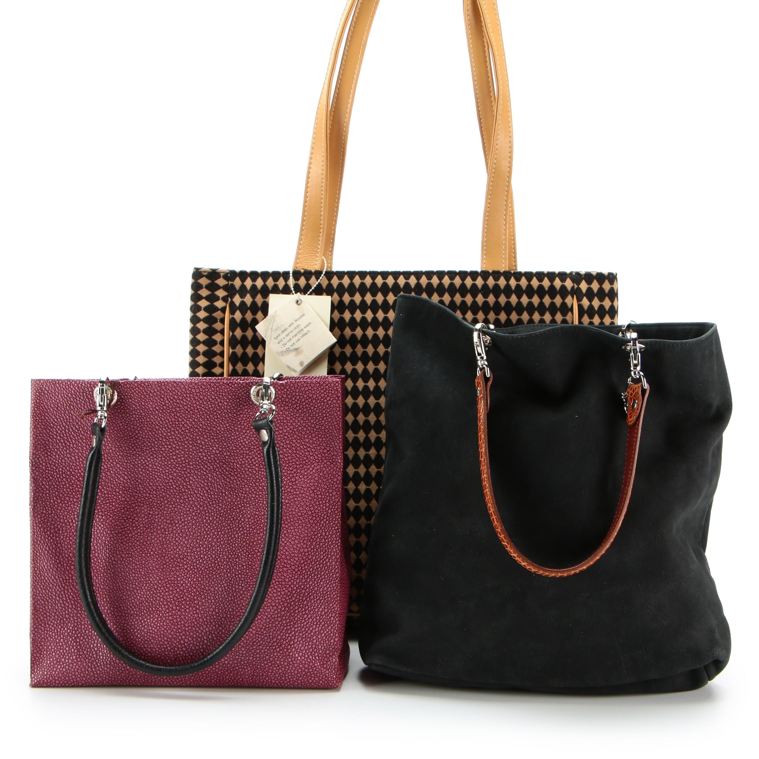 François Rénier Un Jour Un Sac Tote Bags with Suzy Chen Harlequin Tote