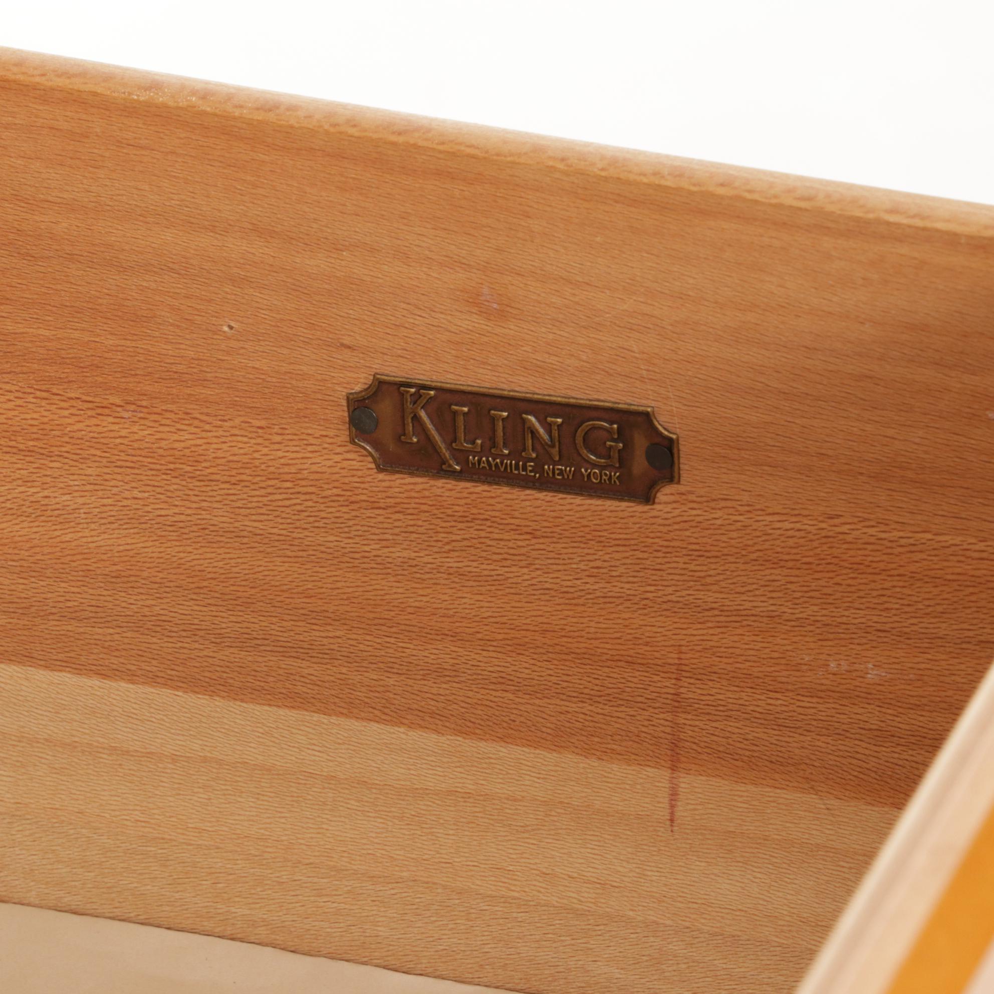 Kling Furniture Mid Century Modern Maple Dresser and Mirror