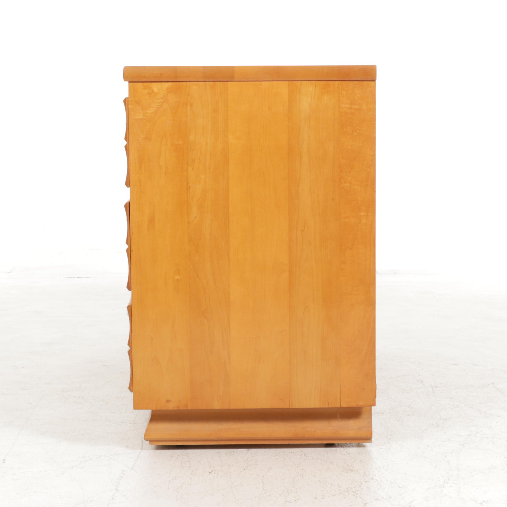 Kling Furniture Mid Century Modern Maple Dresser and Mirror