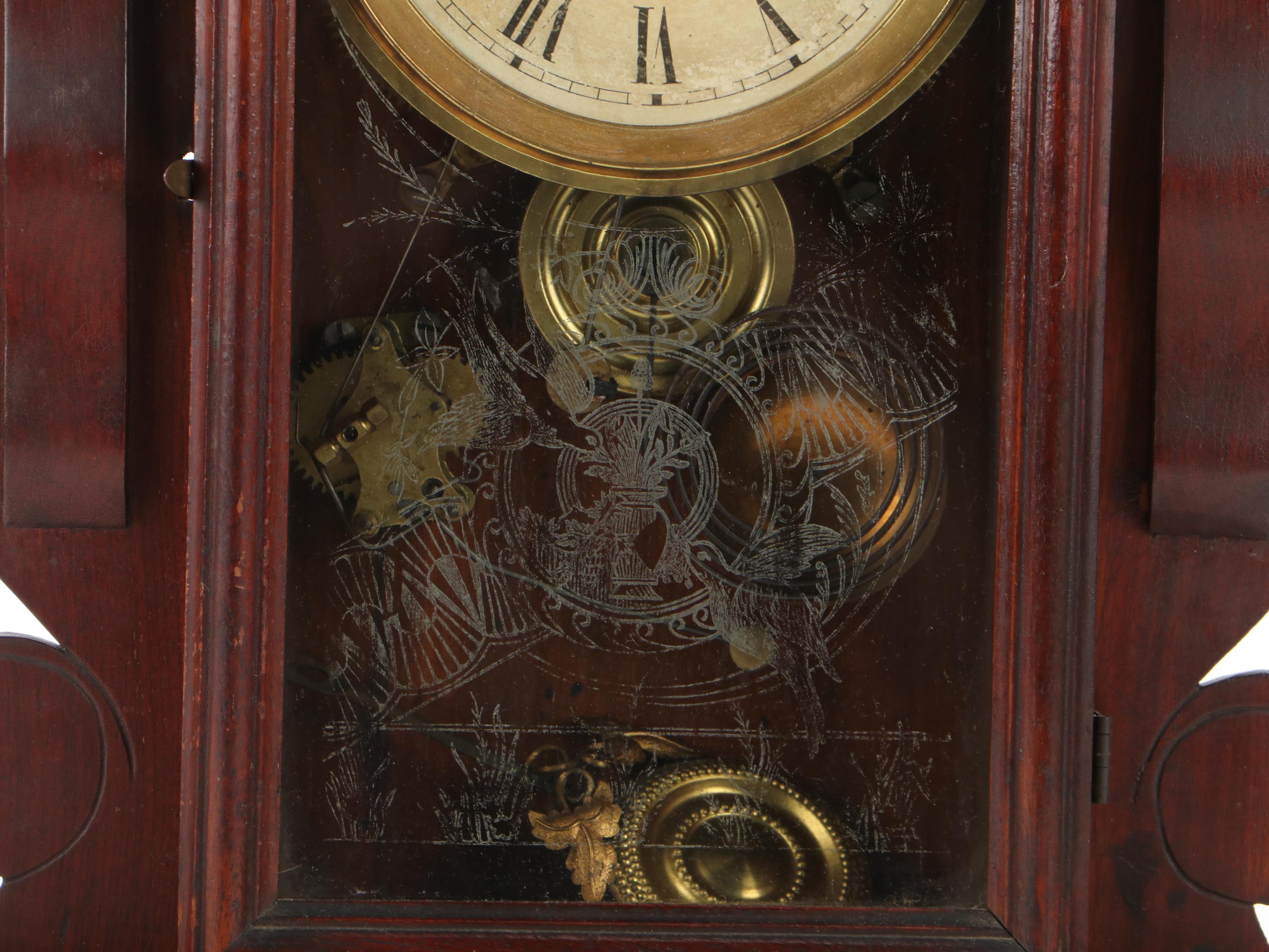 Russell & Jones Clock Co. "Dover" Walnut Wood Mantel Clock, Late 19th C