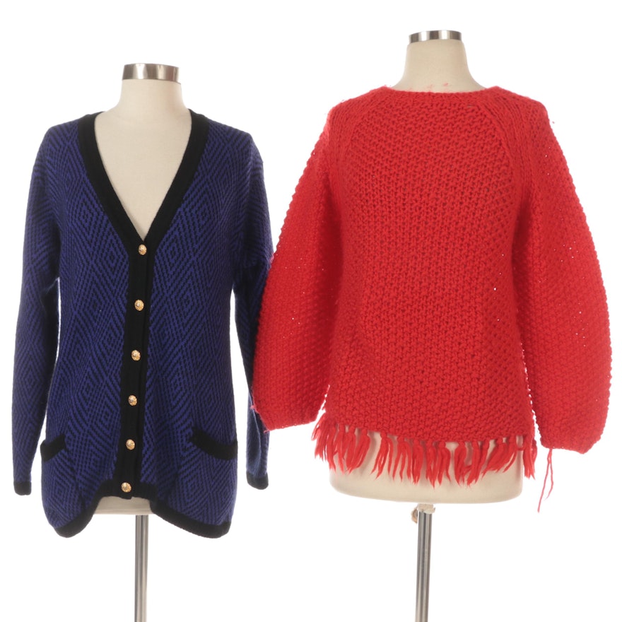 Cashmeres of Scotland Cardigan and T.W. Murphy Hand Knitted Wool Sweater