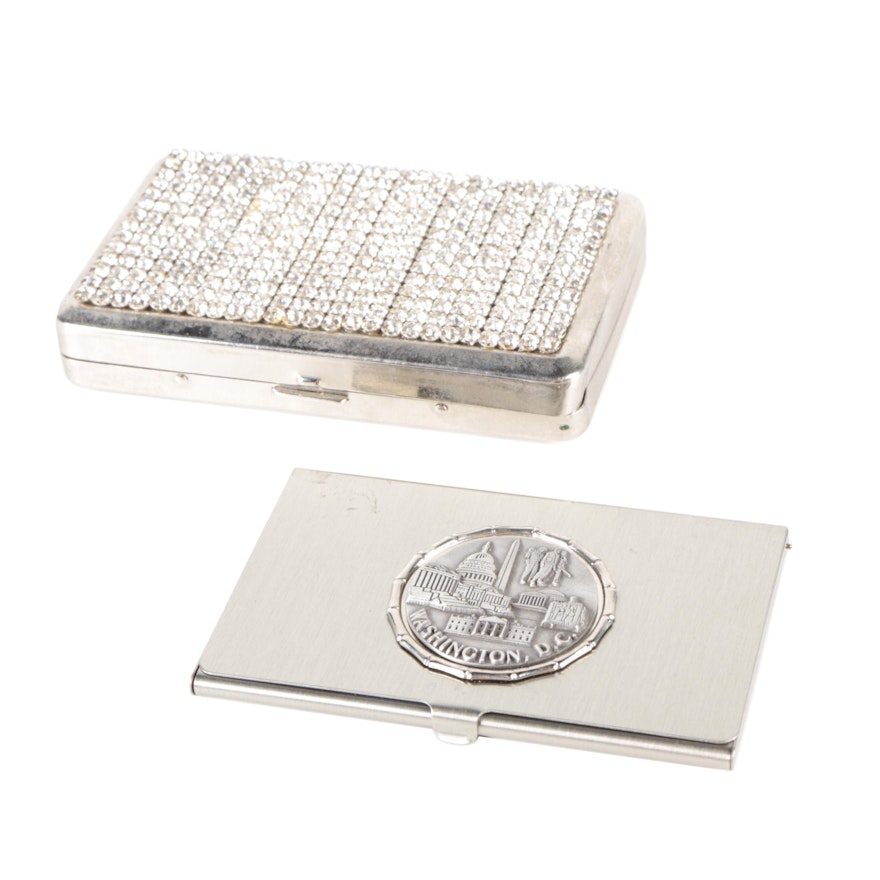 Rhinestone Cigarette and Souvenir Card Cases