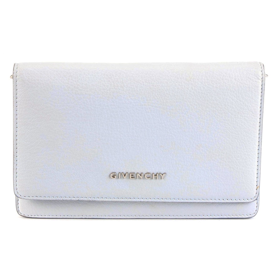 Givenchy Pandora Wallet-on-Chain Bag in Pale Blue Leather