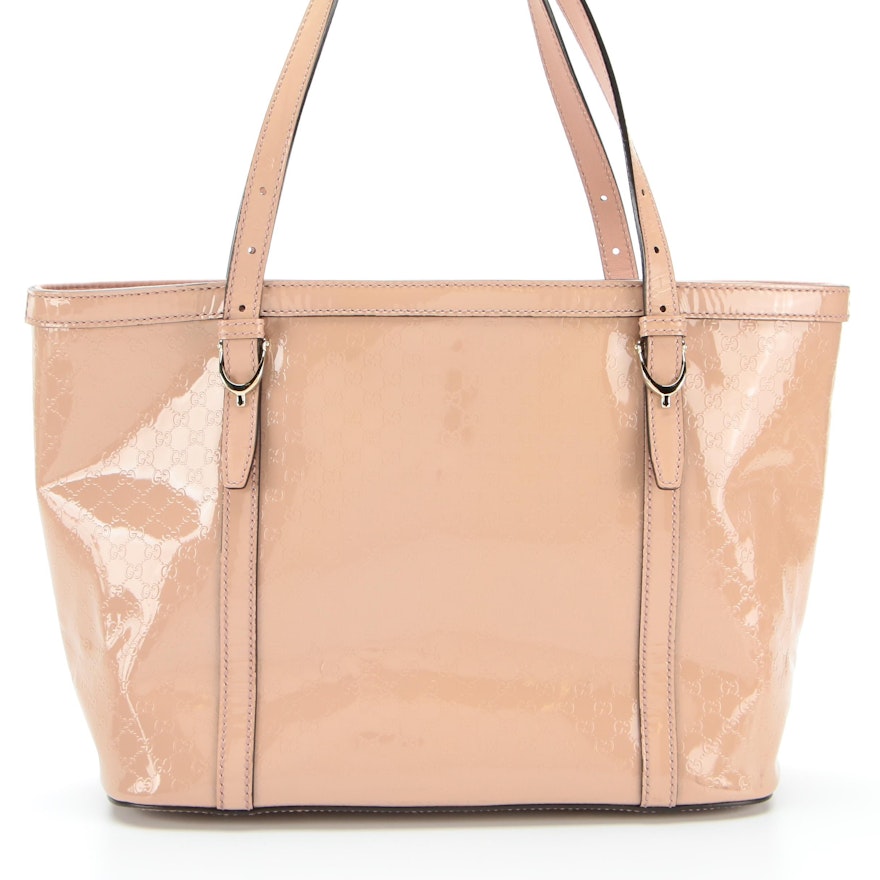 Gucci Handbag in Beige GG Patent Leather