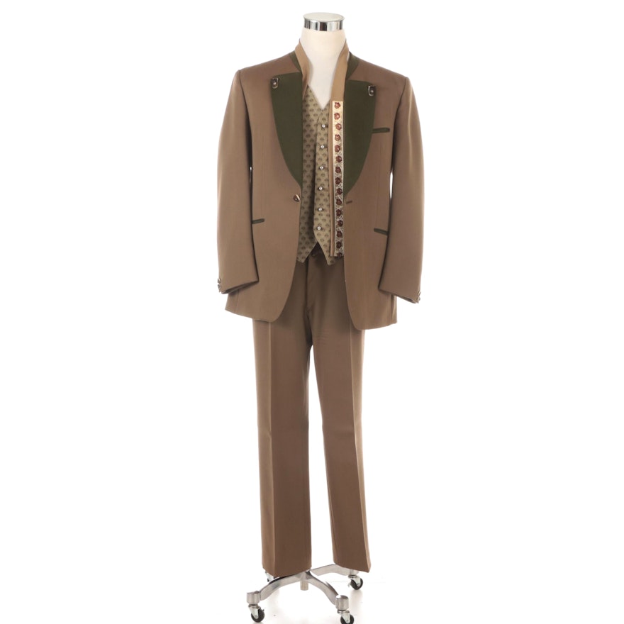 Men's Lodenfrey Austrian Wool Three-Piece Trachten Suit with Tie