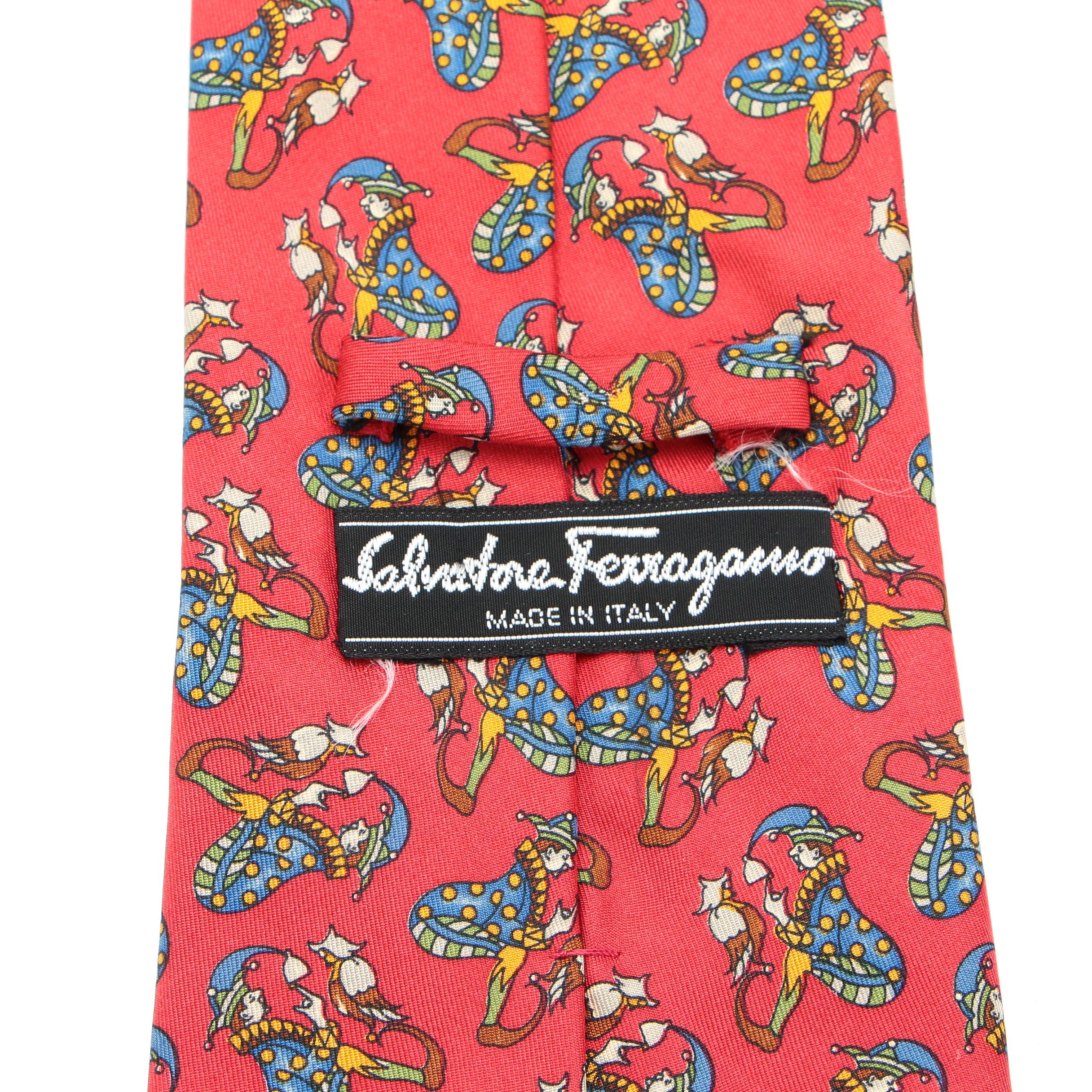 Men's Salvatore Ferragamo, Gianni Versace, and YSL Ties in Printed Silk Twill