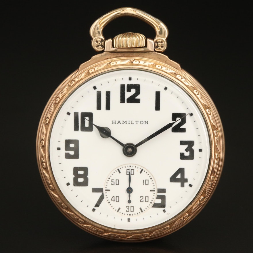 Vintage Hamilton Gold Filled Railroad Grade Pocket Watch