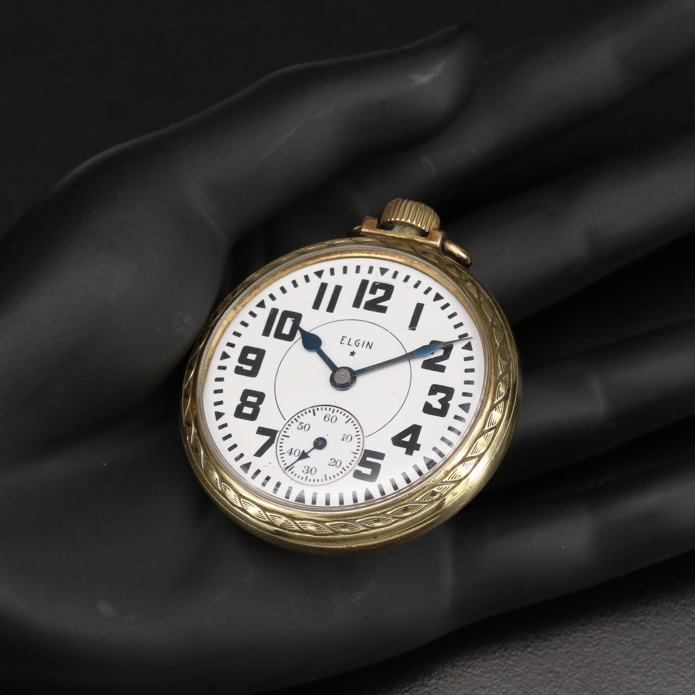 1941 Elgin B.W. Raymond Gold Tone Railroad Grade Pocket Watch