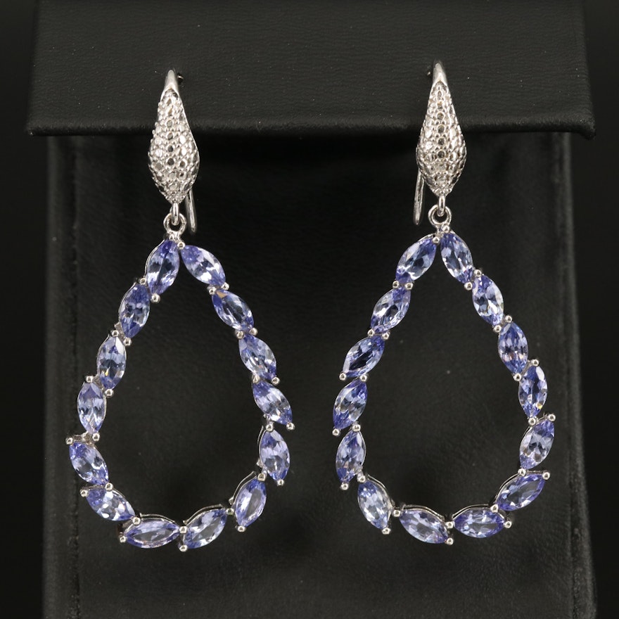 Sterling Tanzanite Drop Earrings