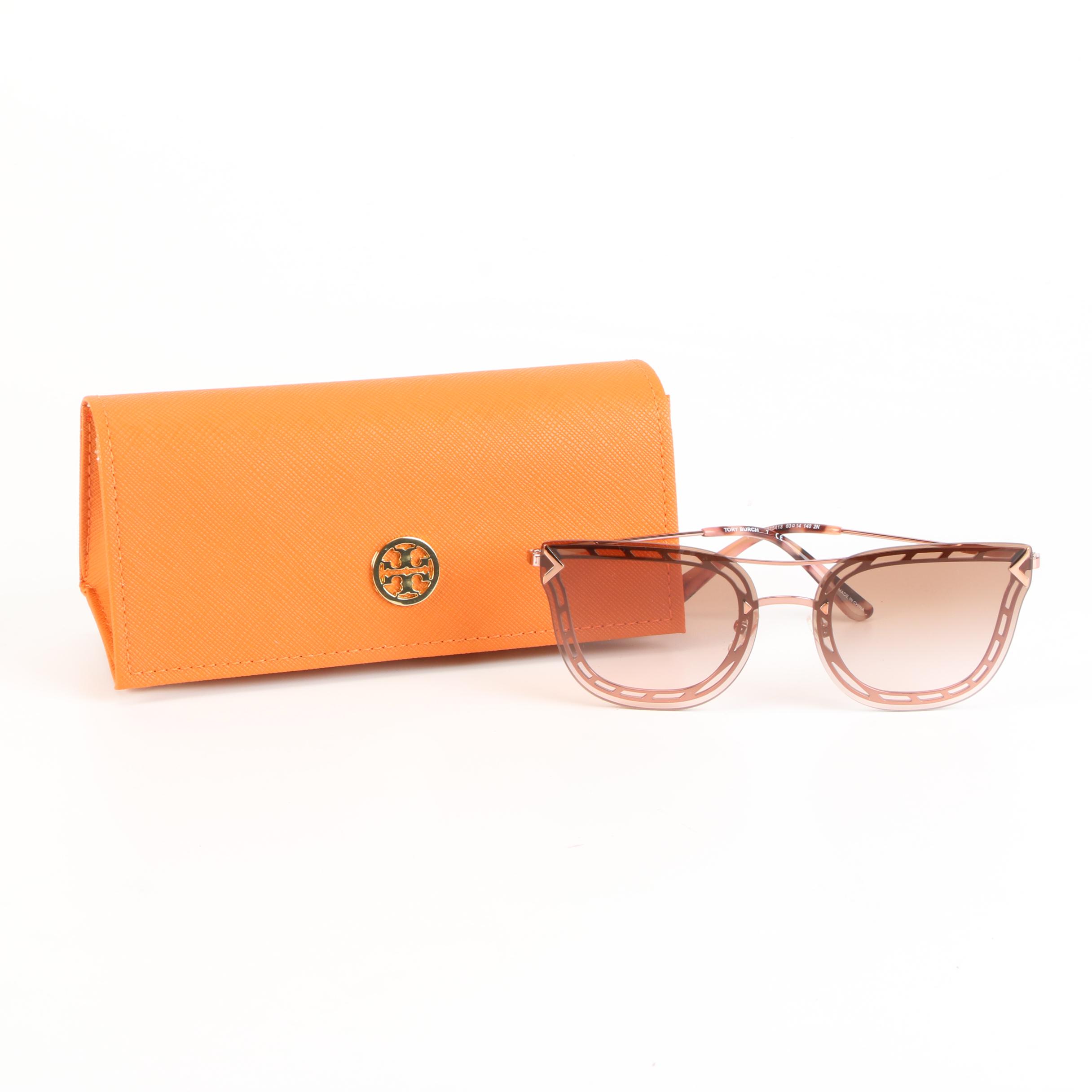 Tory Burch Rimless Style Sunglasses with Case