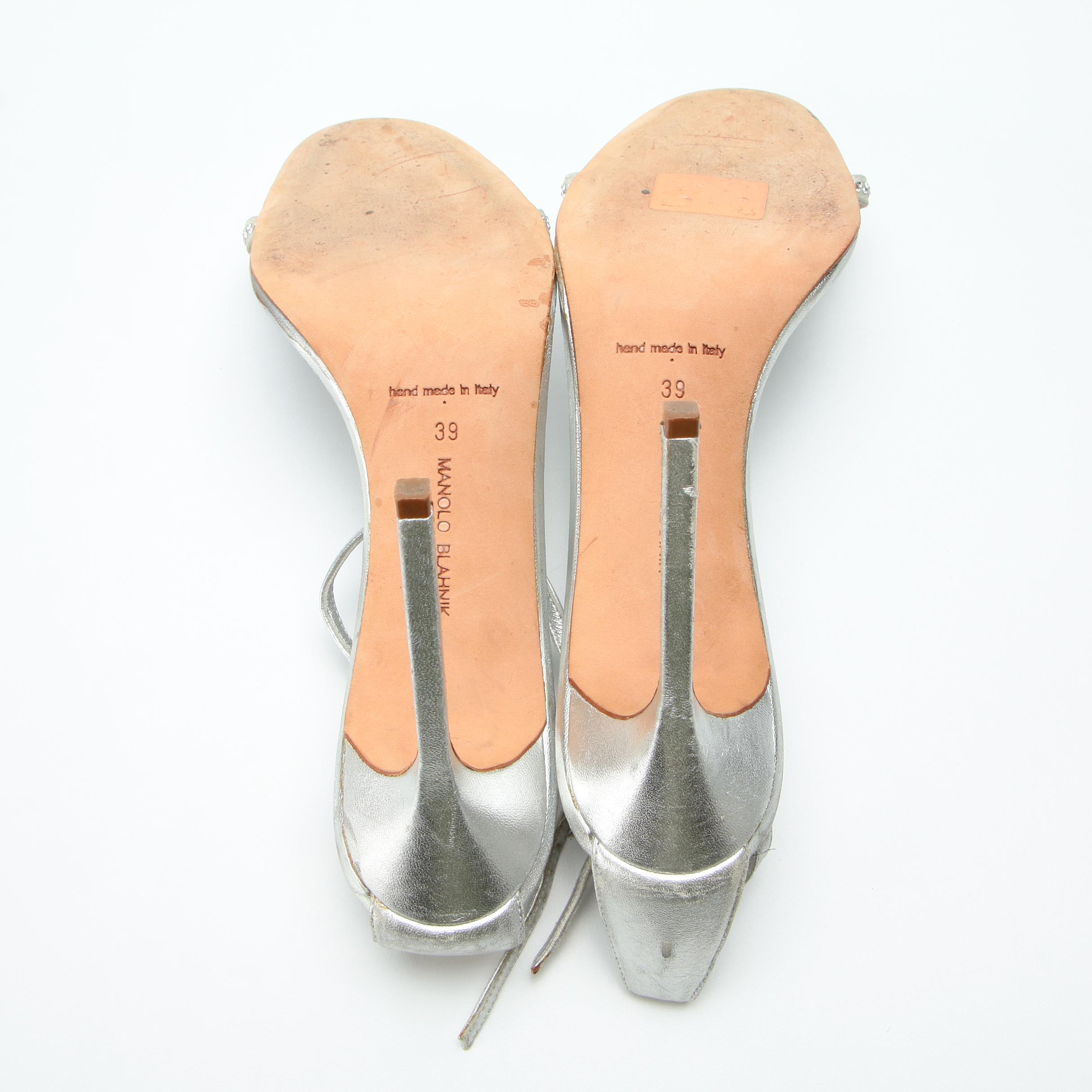 Manolo Blahnik and Louise et Cie Esperance Heels with Tory Burch Studded Sandals