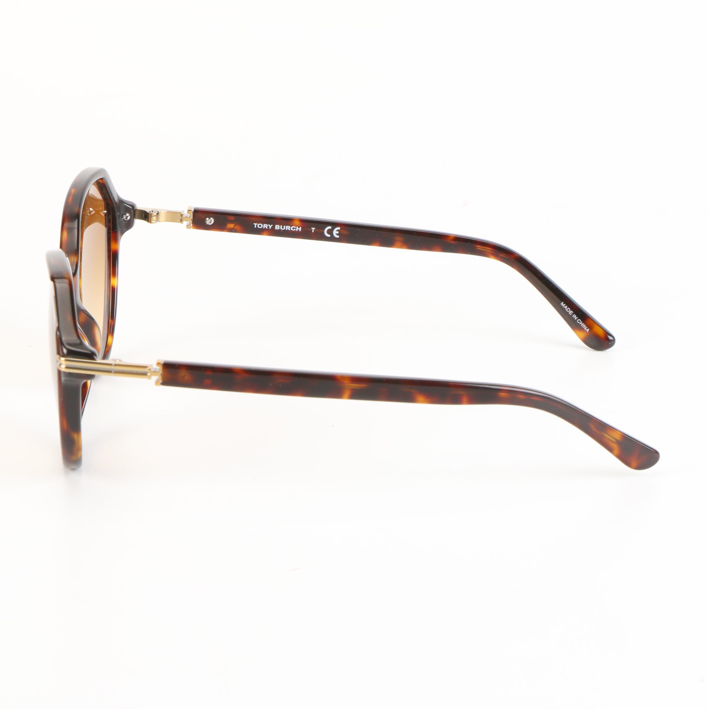 Tory Burch Faux Tortoise Sunglasses with Case