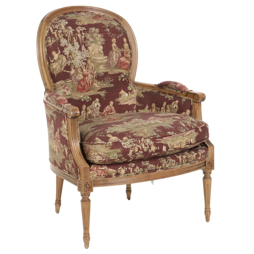 Sherrill Louis XVI Style Upholstered Armchair