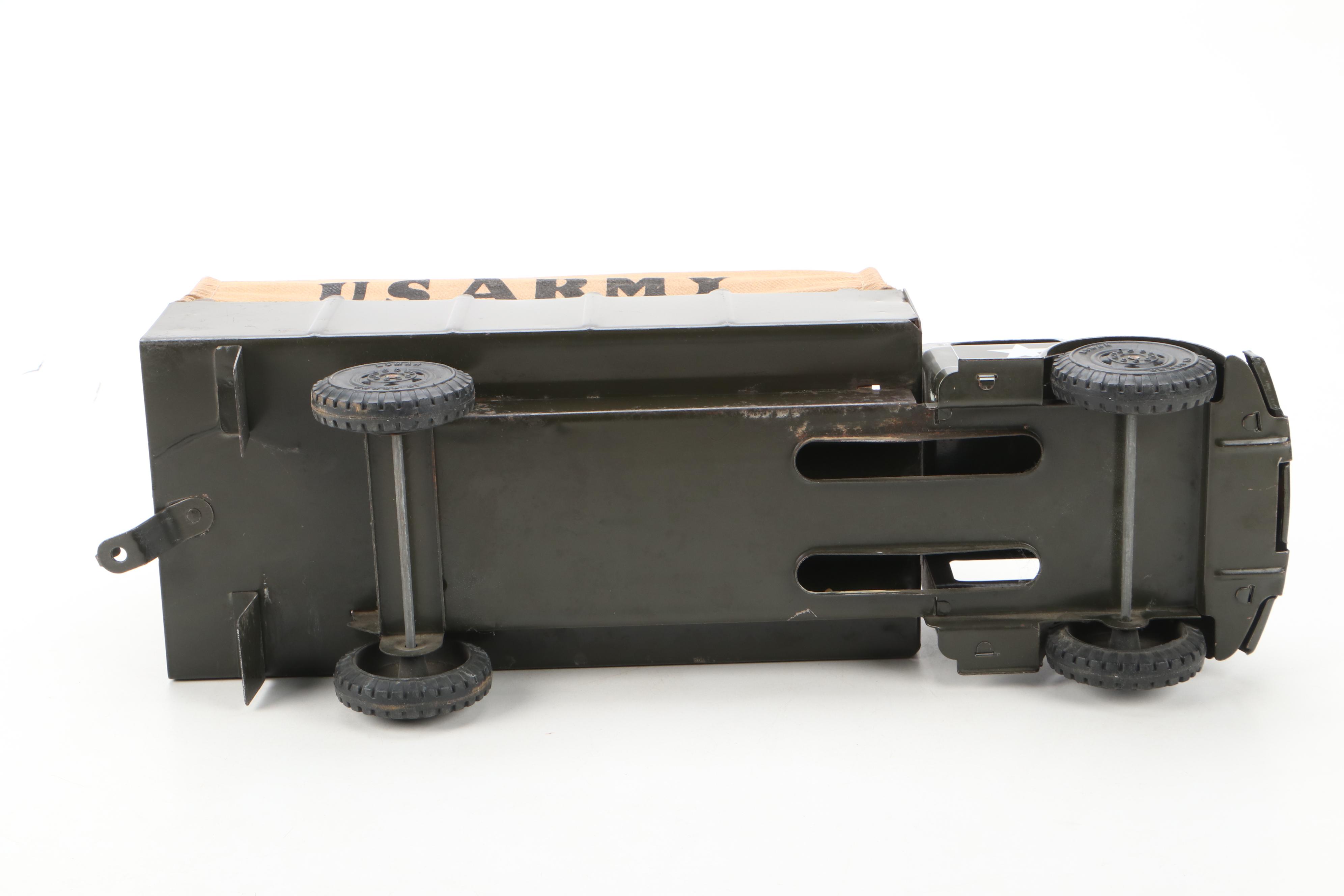 Marx Lumar Pressed Steel Toy Army Transport Truck, Mid-20th Century