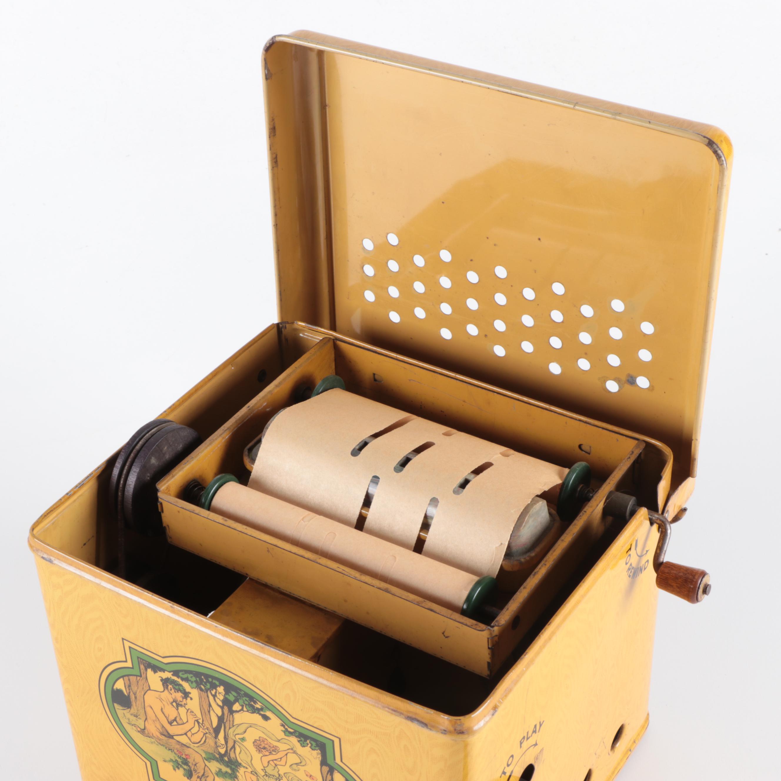 J. Chein & Co. Tin Litho Melody Player Toy, Mid-20th Century