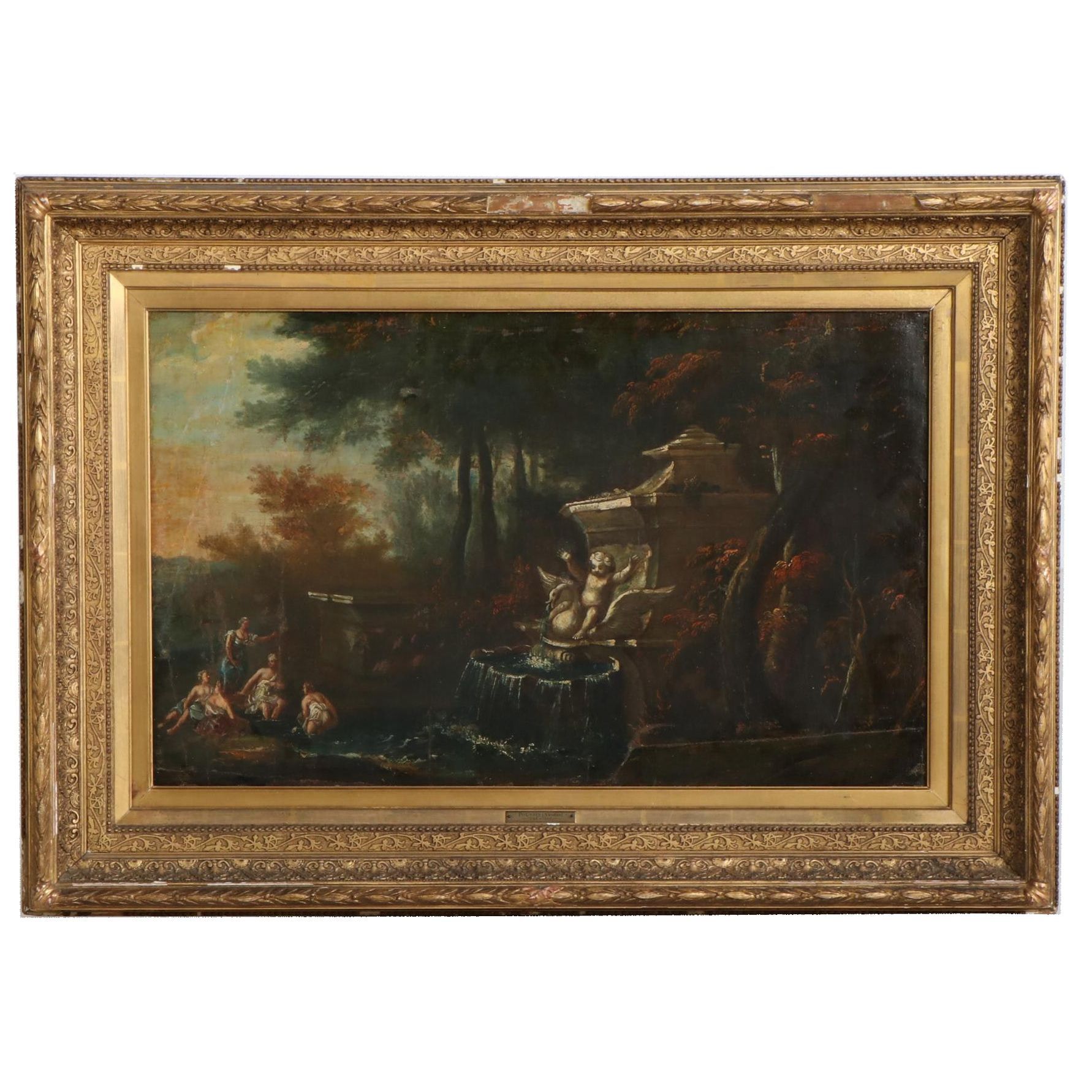 School of Nicolas Poussin Landscape Oil Painting, 17th Century