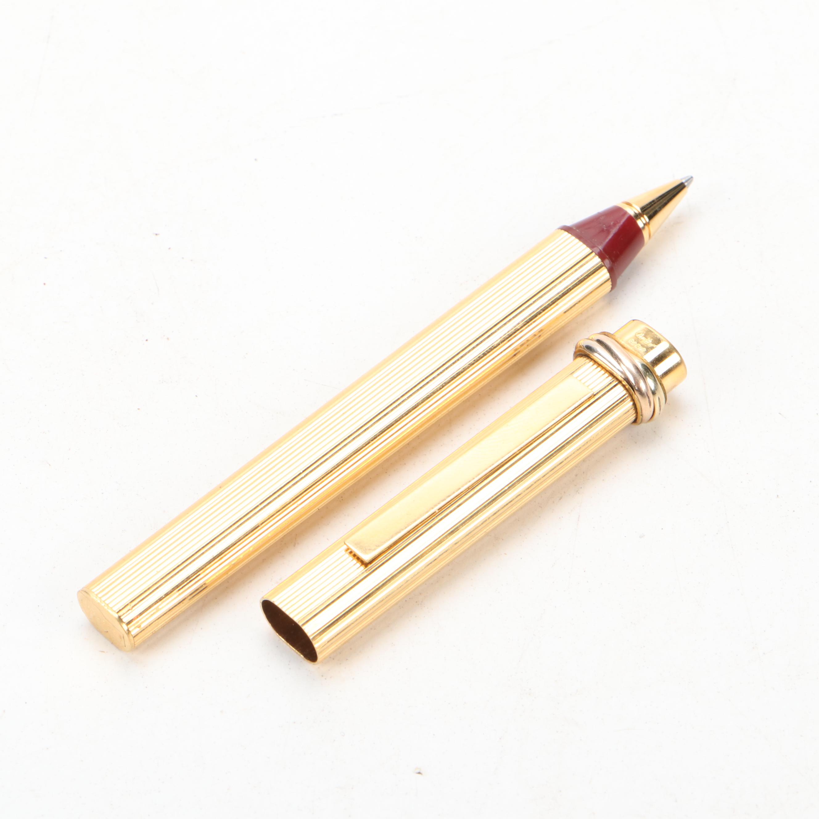 Le Must de Cartier Vendôme Trinity Gold Plate Ballpoint Pen