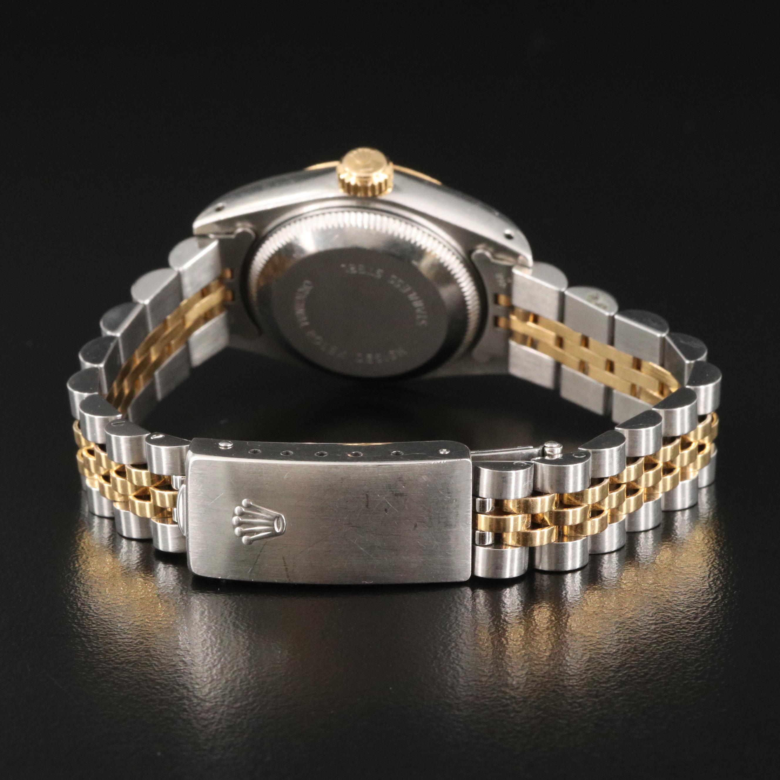 1991 Rolex Datejust 18K and Stainless Watch with Hobnail Dial