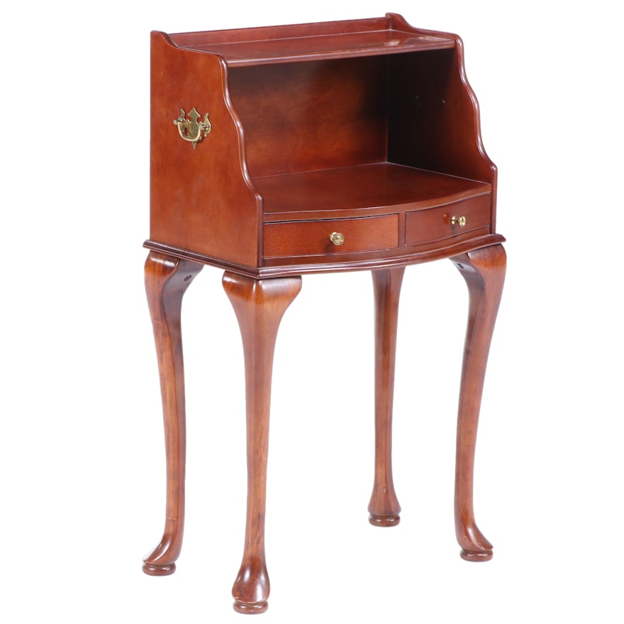 The Bombay Company Queen Anne Style Two-Tier Side Table, Late 20th Century