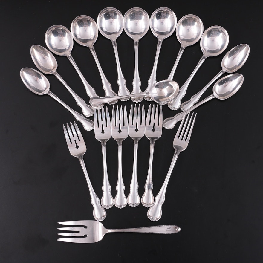 Towle "French Provincial" Sterling Silver Flatware with Alvin Serving Fork