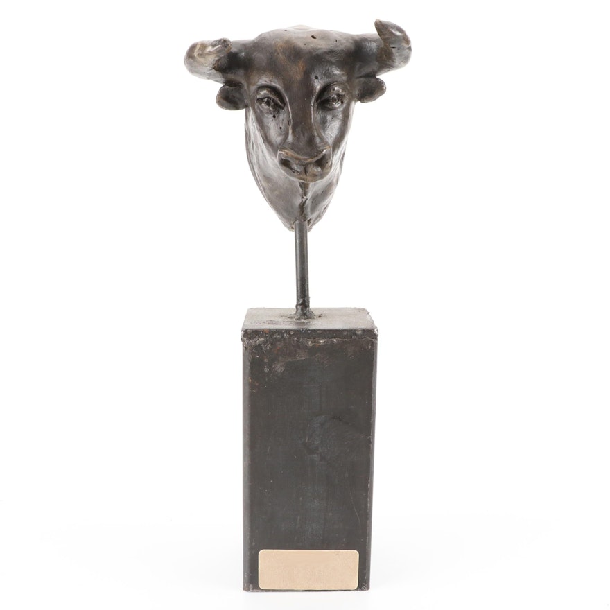 Béatrice Fernando Composite Sculpture of Bull's Head