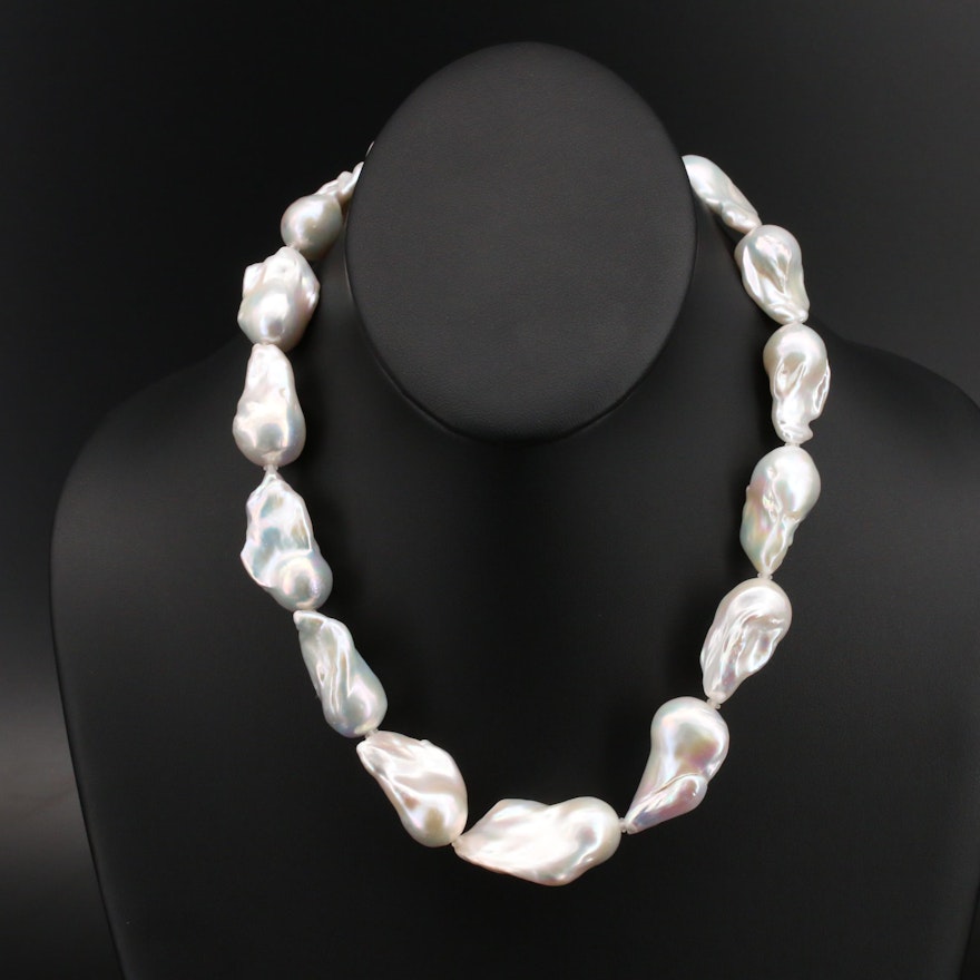 Graduated Baroque Pearl Necklace with 14K Clasp