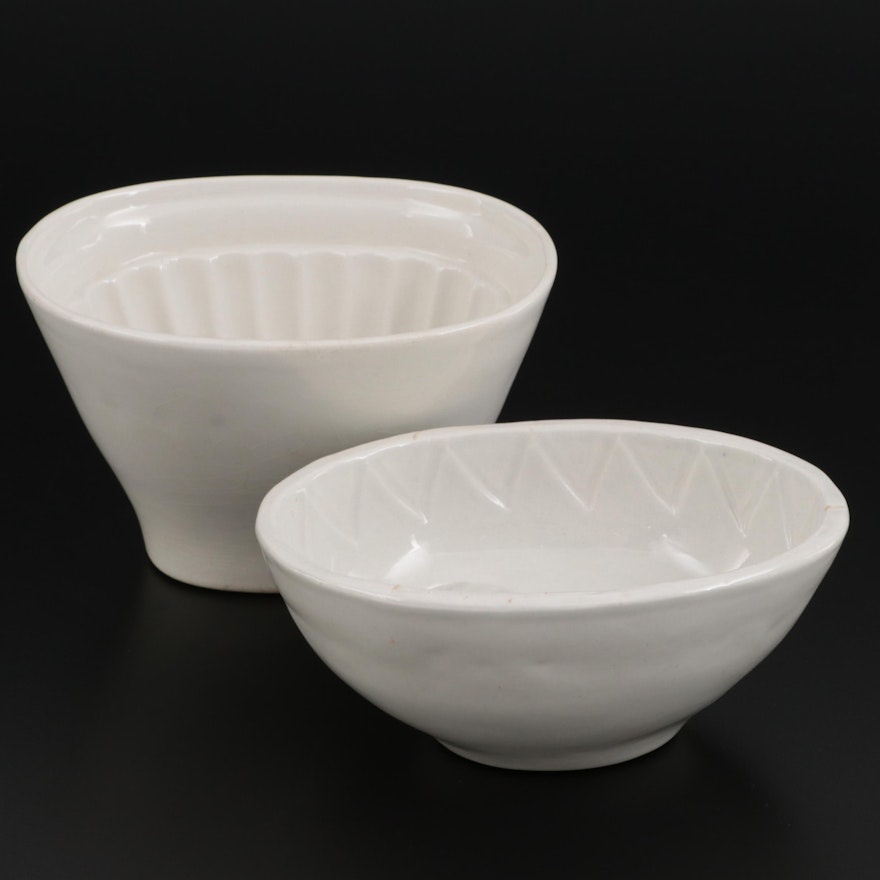 English Ironstone Jelly Molds, Late 19th to Early 20th Century