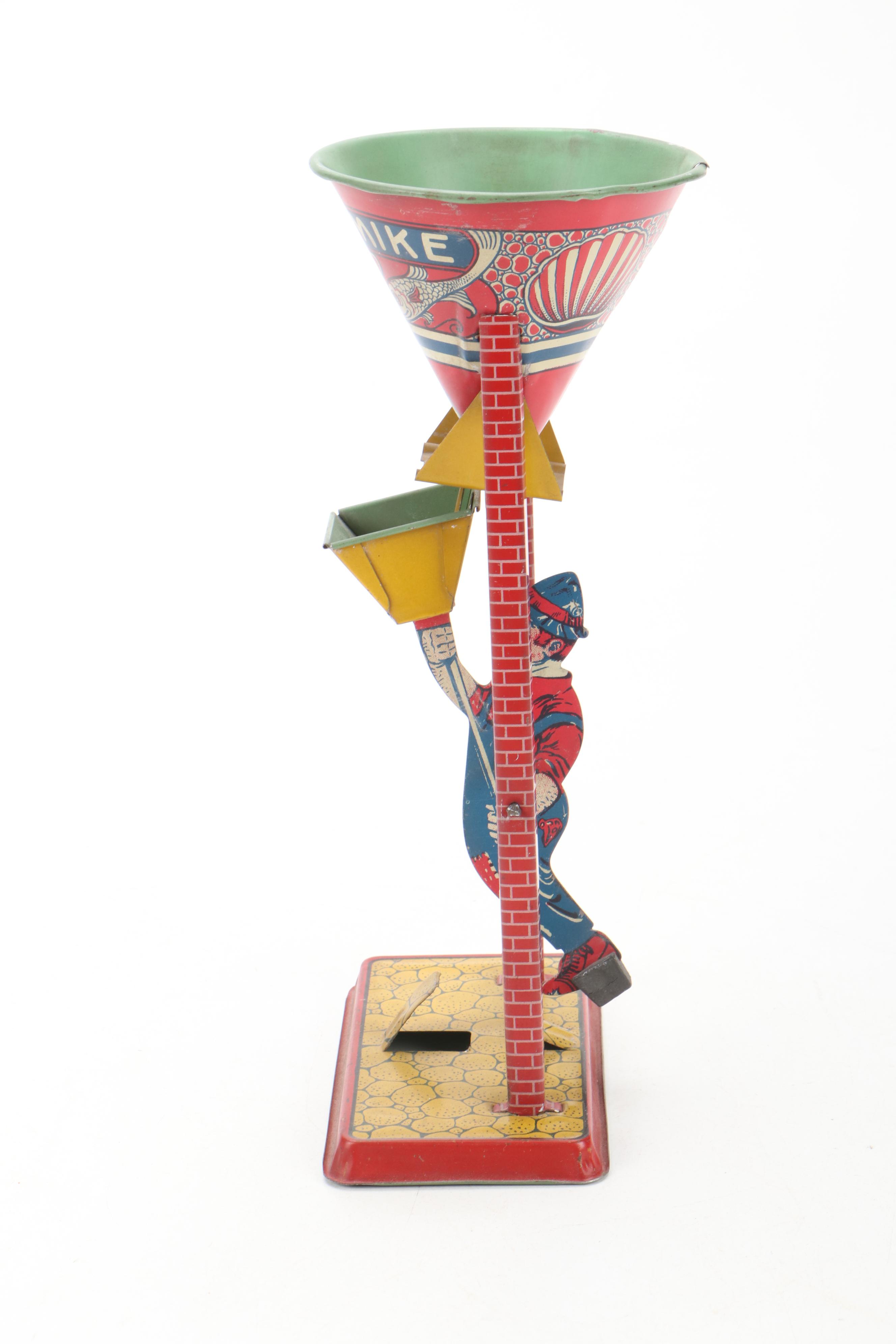 J. Chein & Co. "Busy Mike" and Other Tin Litho Sand Toys