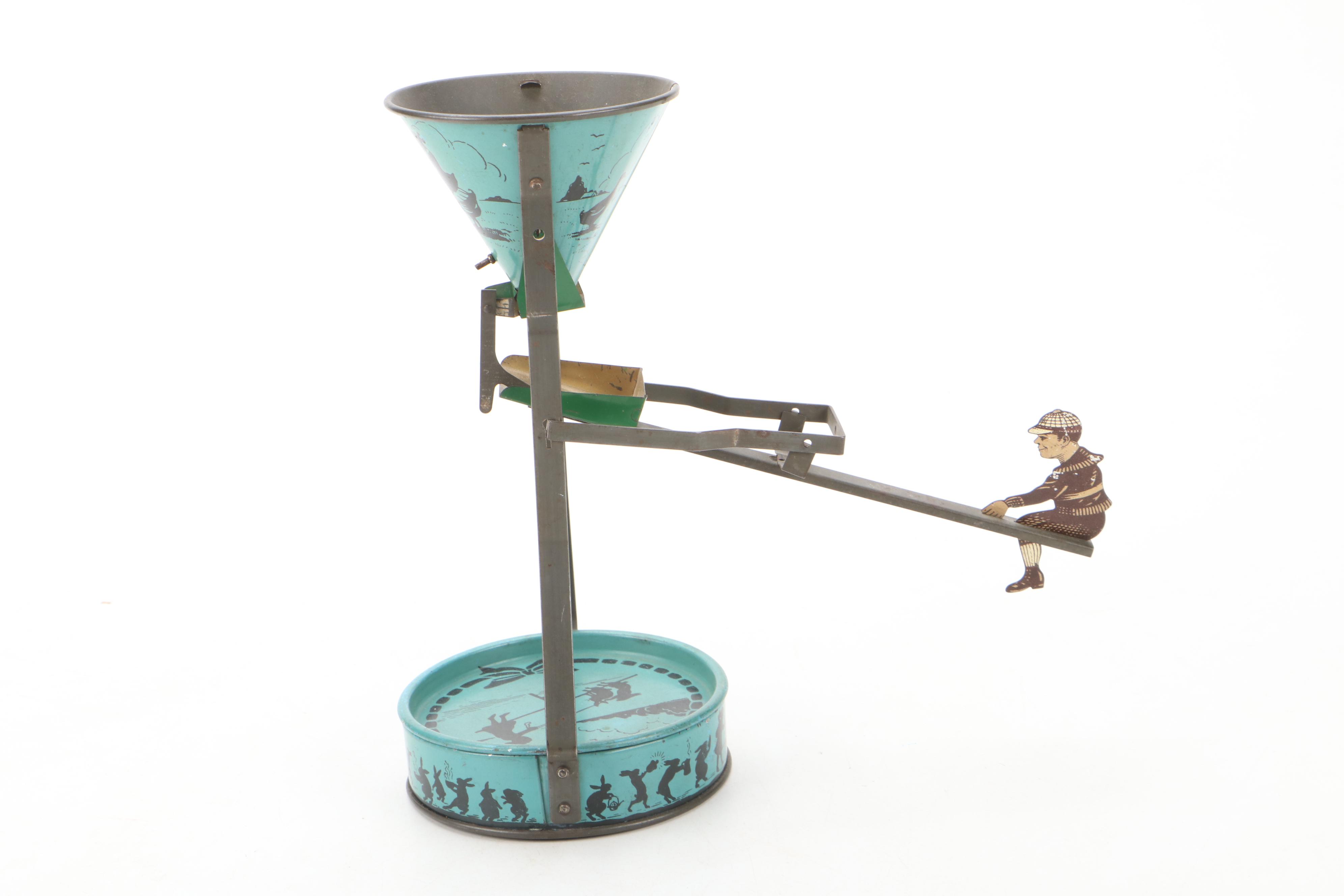 J. Chein & Co. "Busy Mike" and Other Tin Litho Sand Toys