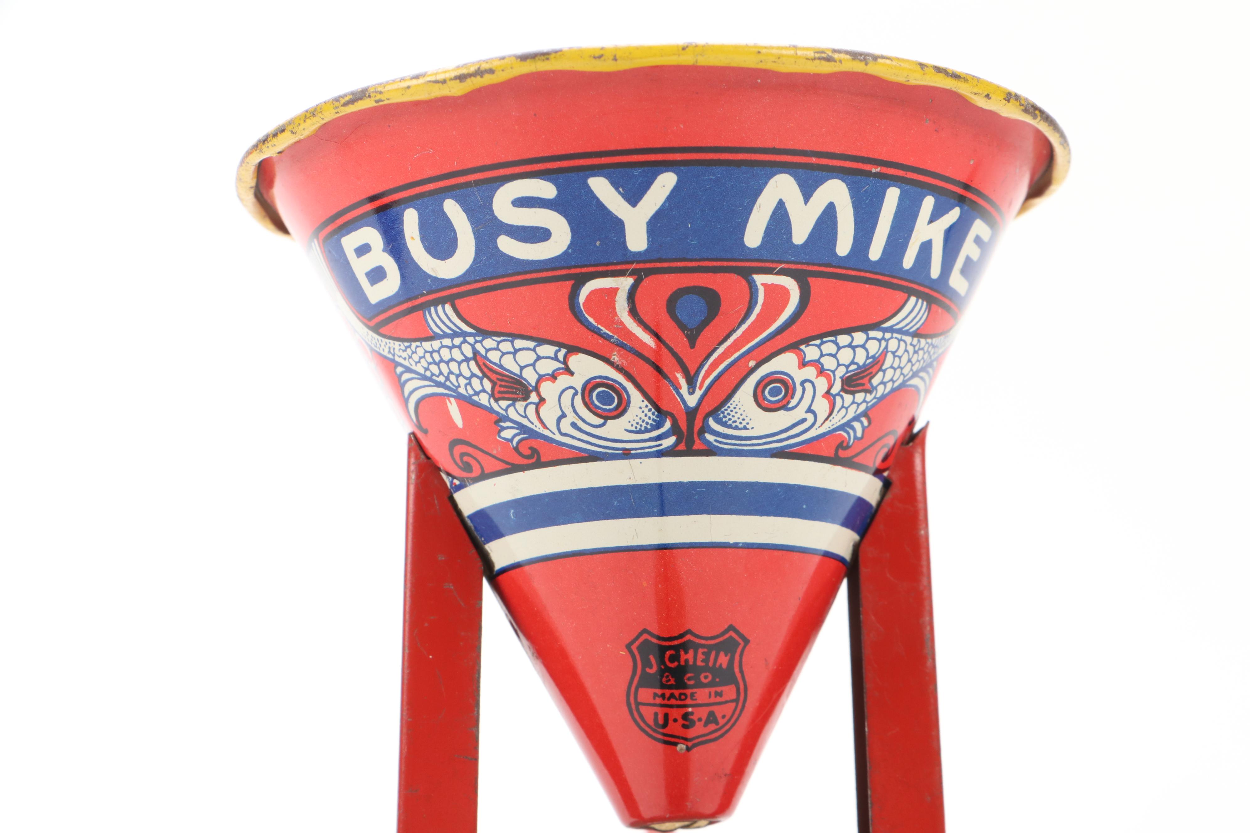 J. Chein & Co. "Busy Mike" and Other Tin Litho Sand Toys