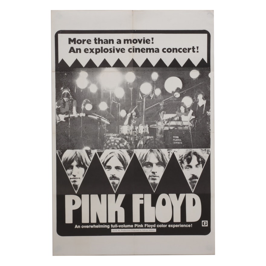 "Pink Floyd: Live at Pompeii" Lithograph One-Sheet Movie Poster, 1972