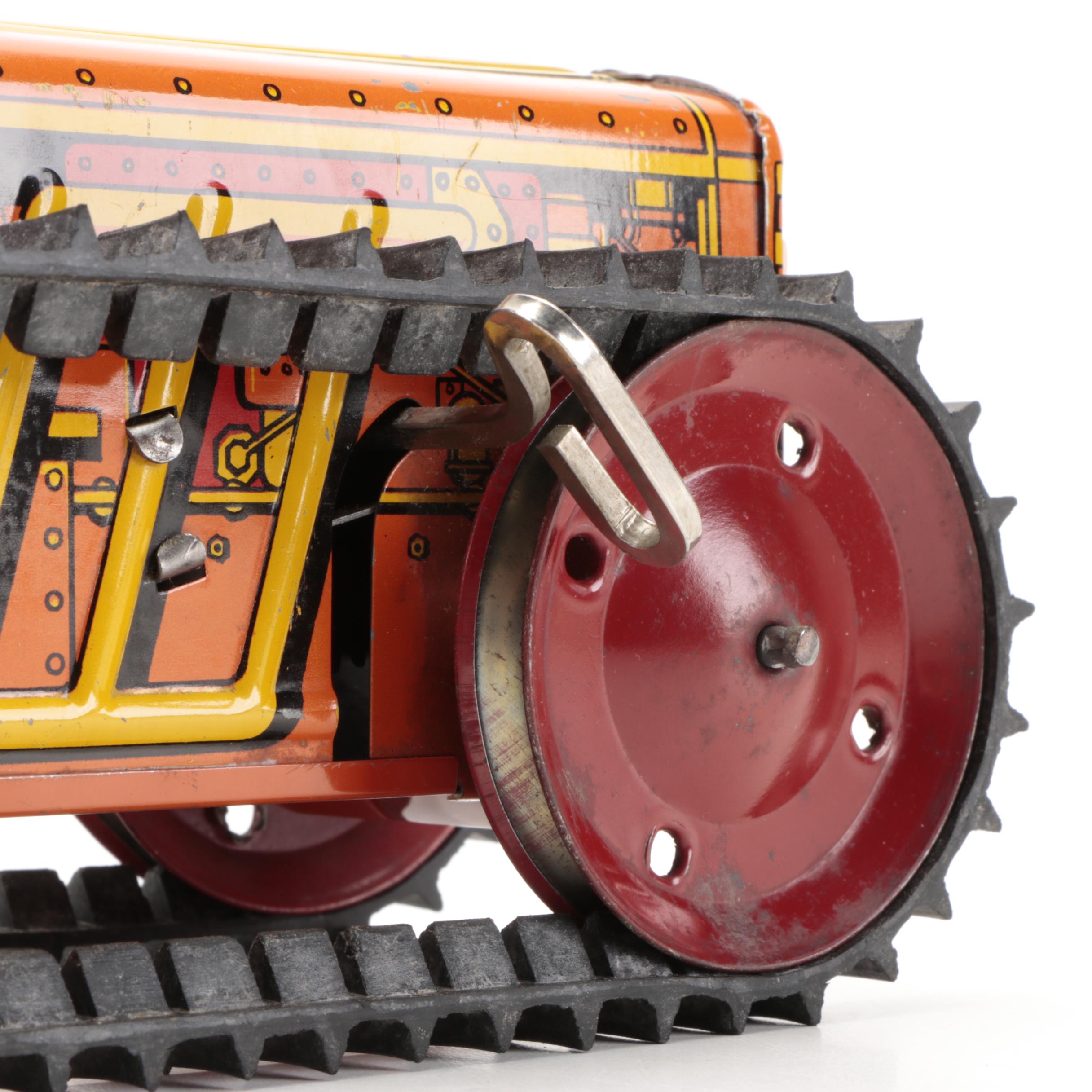 Marx Toys Tin Litho Climbing Tractor, Early to Mid-20th Century
