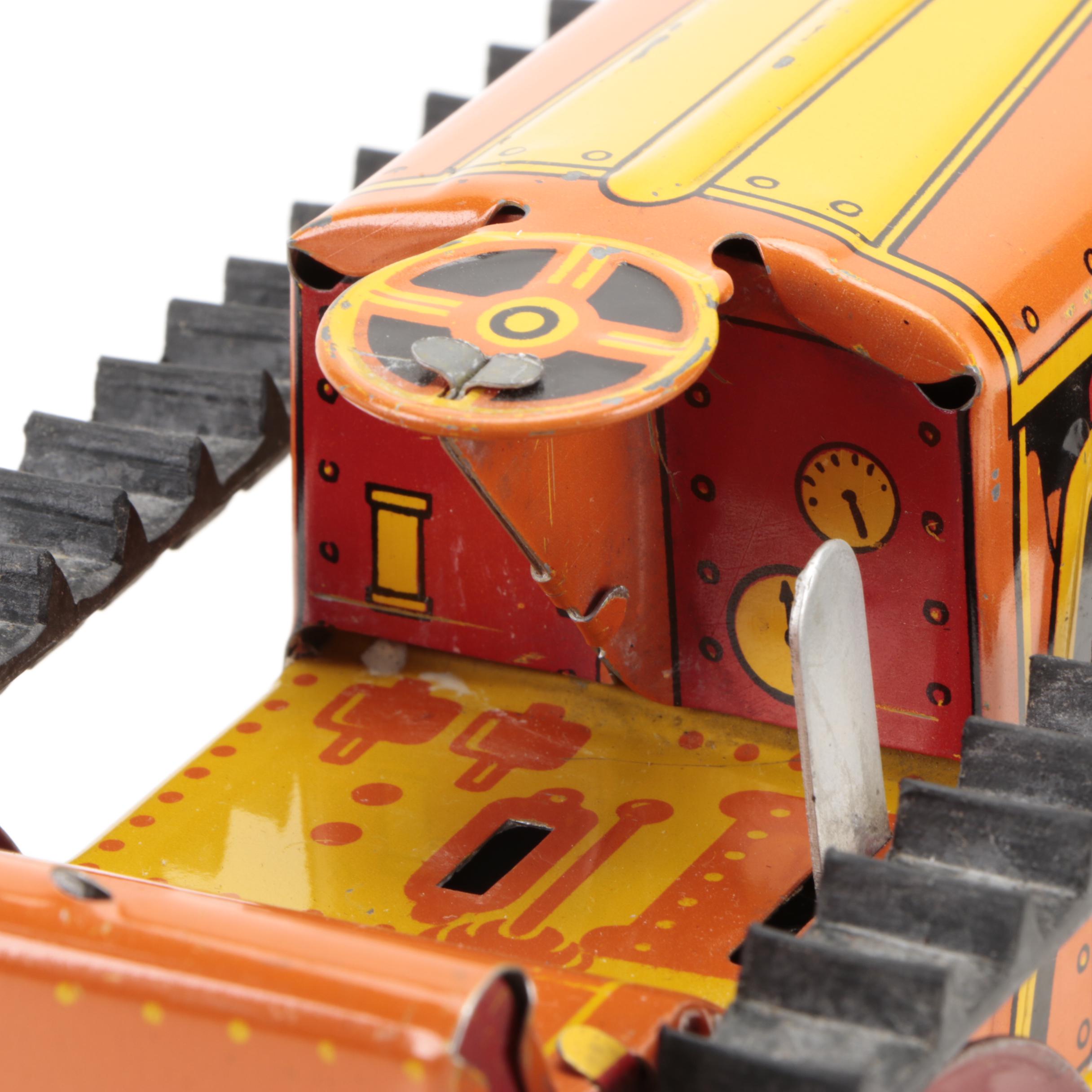 Marx Toys Tin Litho Climbing Tractor, Early to Mid-20th Century
