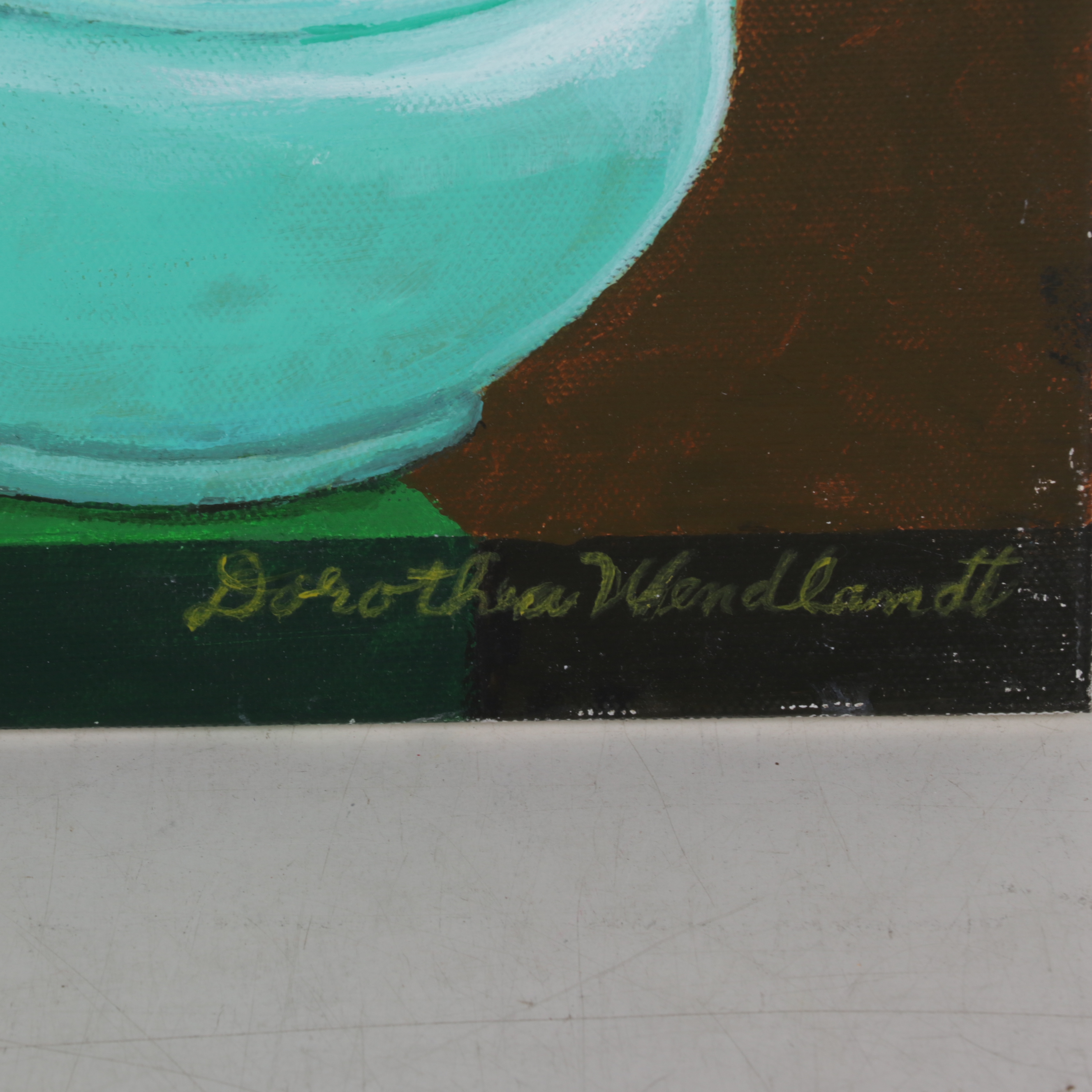 Dorothea S. Wendlandt Folk Art Oil Painting of New Year's Party Food and Drink