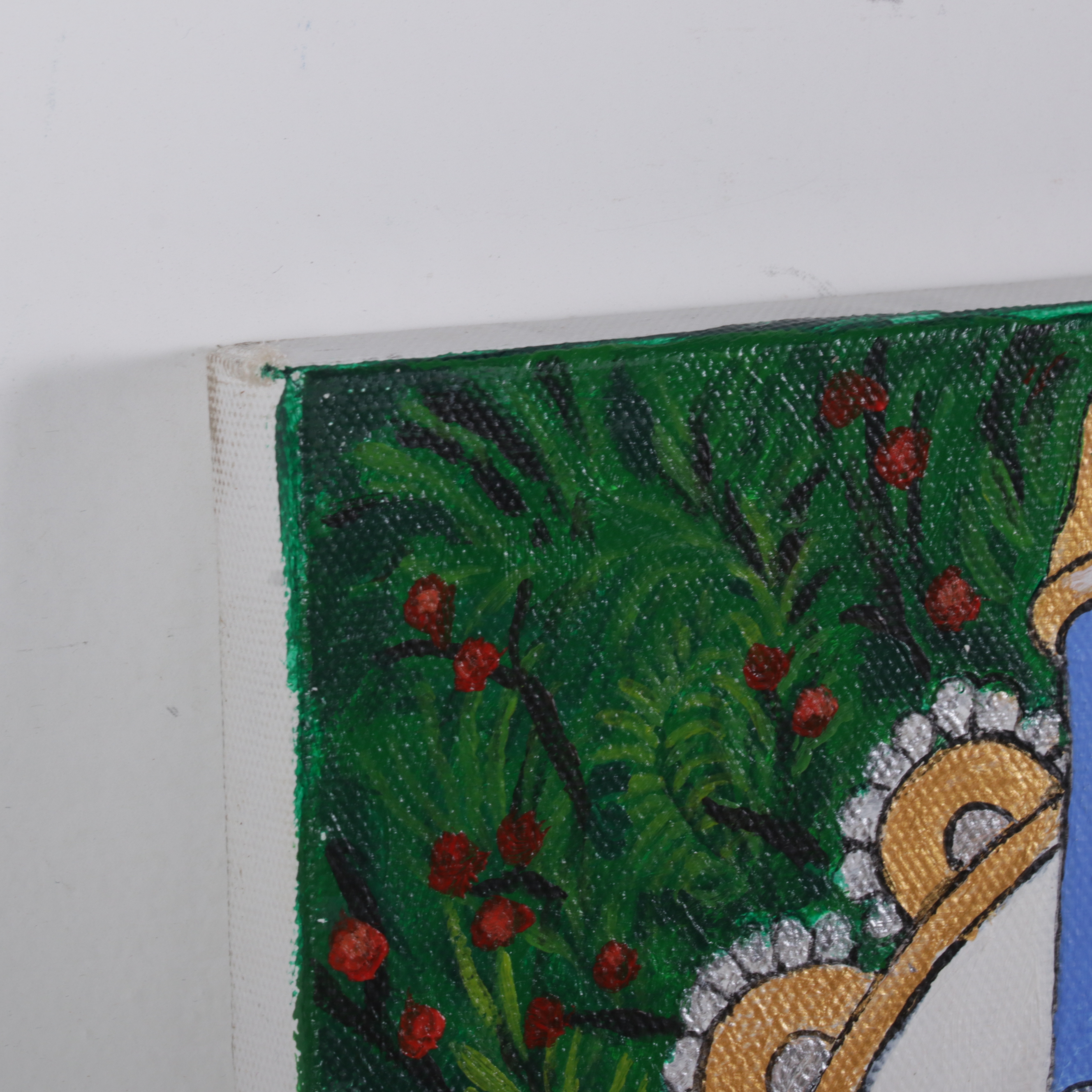 Dorothea S. Wendlandt Folk Art Oil Painting of New Year's Party Food and Drink