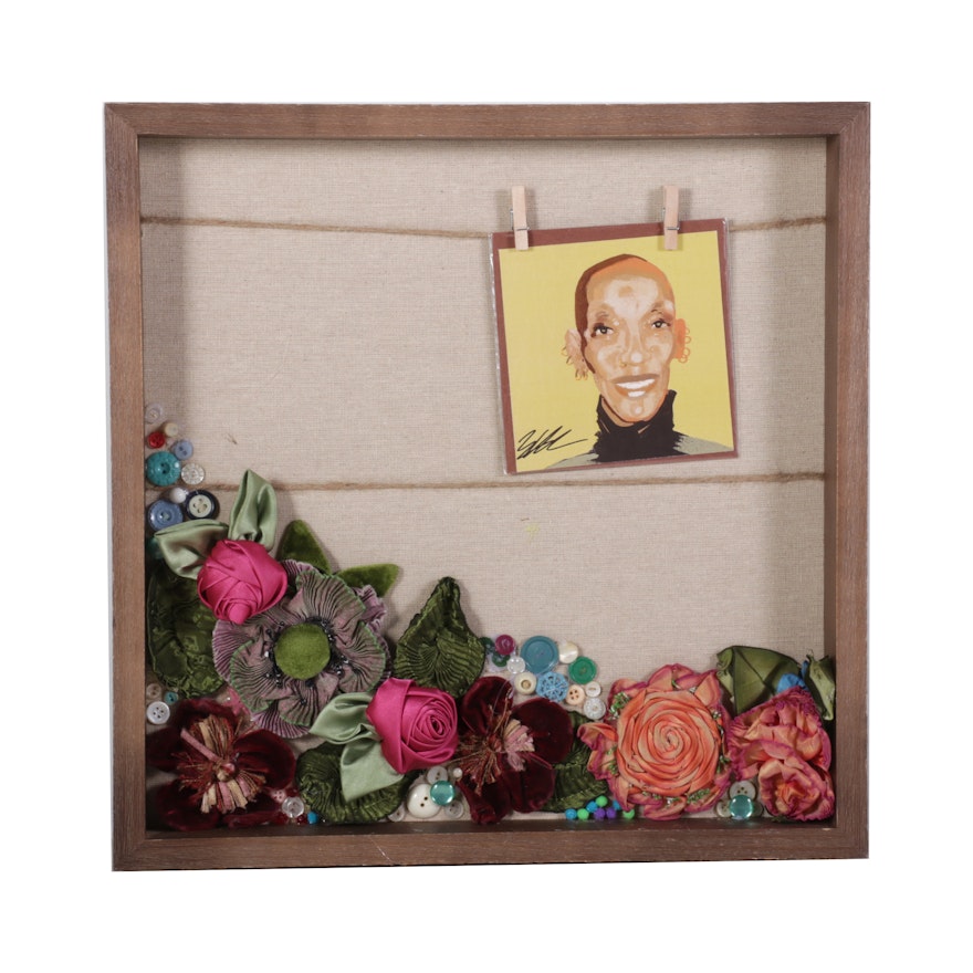 Mixed Media Shadowbox Homage to Aminah Robinson, 21st Century