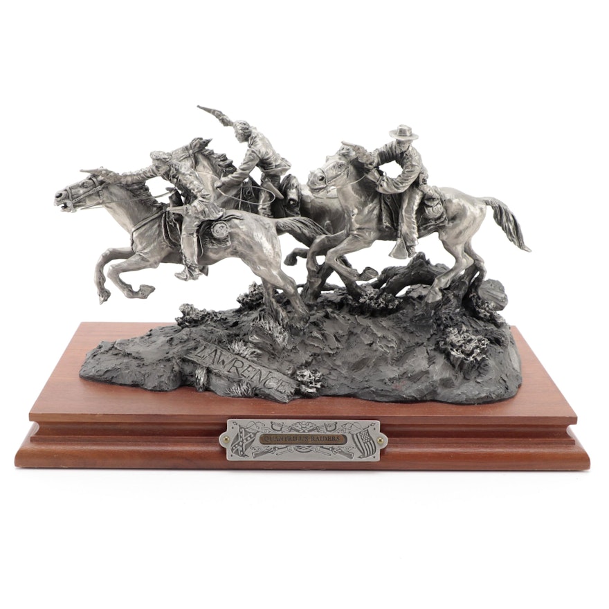 Fran Barnum for Chilmark "Quantrill's Raiders" Cast Pewter Sculpture, 1991