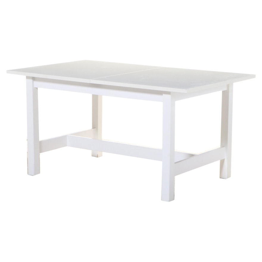 White Laminate Draw Leaf Dining Table