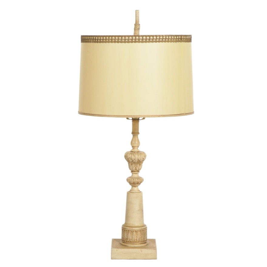 Neoclassical Ceramic Pillar Table Lamp with Drum Shade