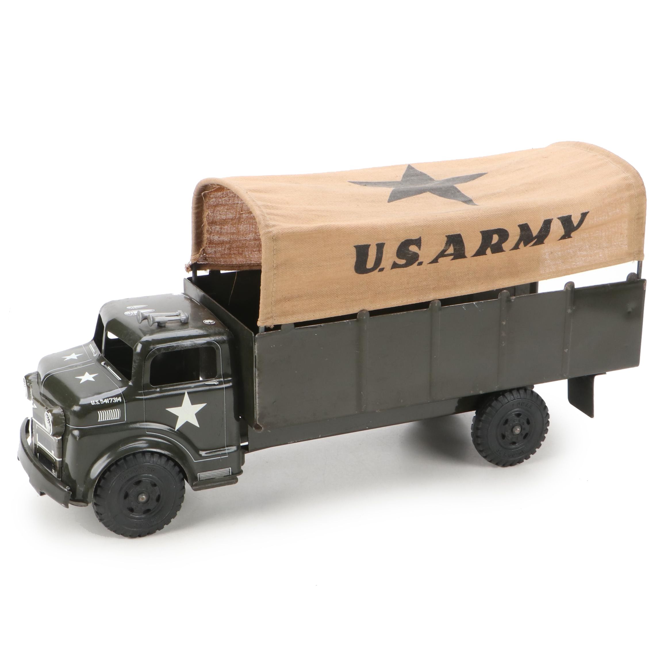Marx Lumar Pressed Steel Toy Army Transport Truck, Mid-20th Century