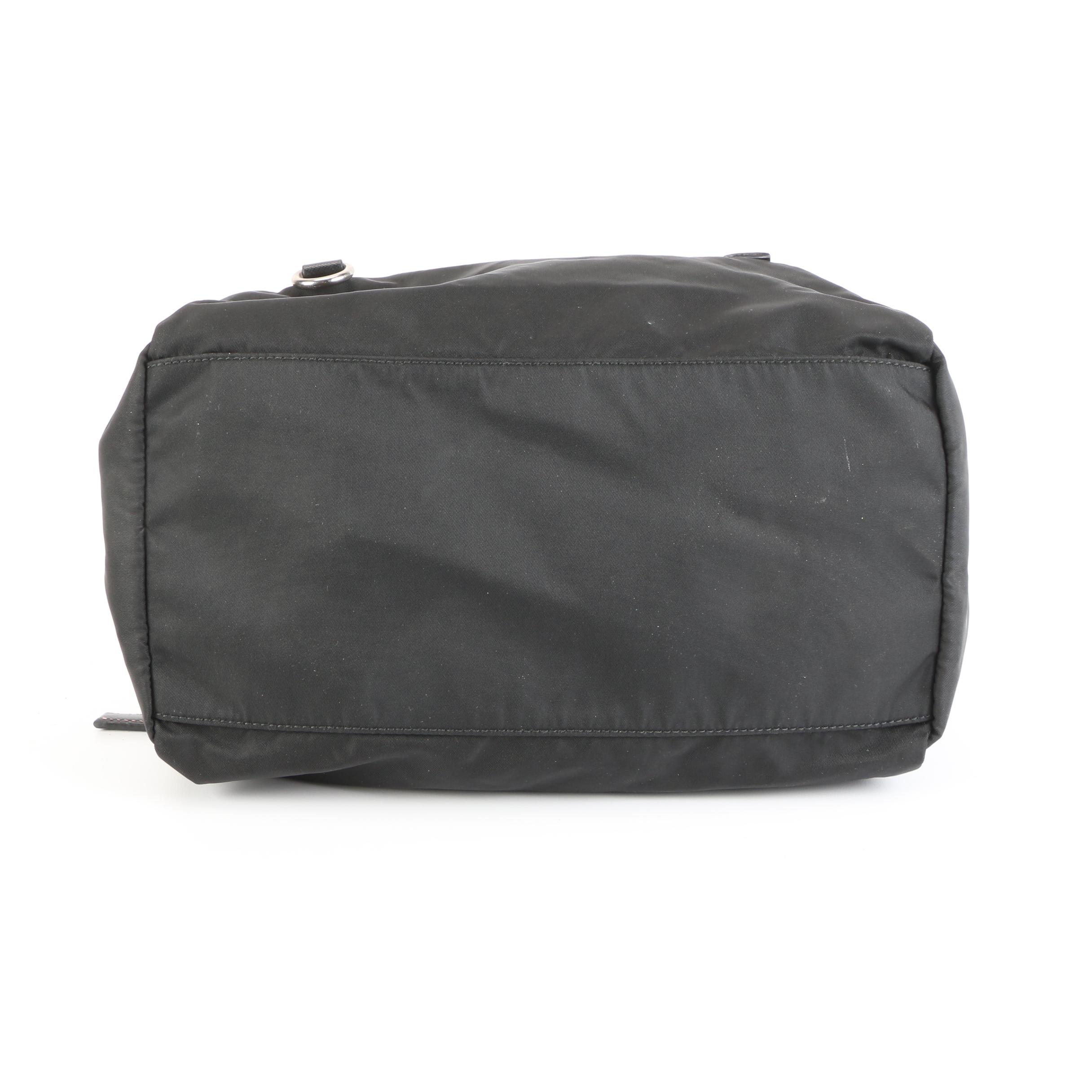 Prada Handbag in Black Tessuto Nylon and Saffiano Leather Trim