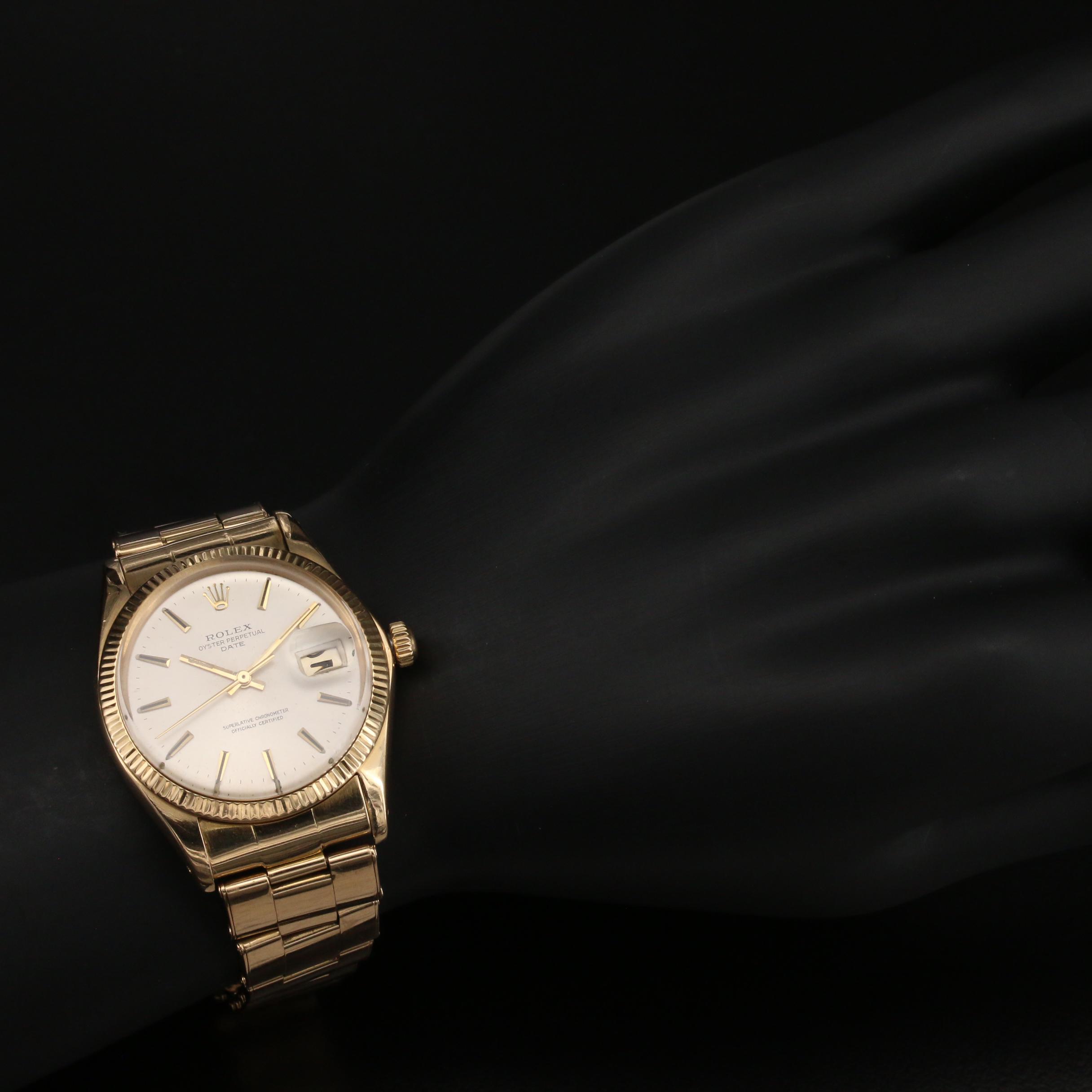 1973 Rolex Oyster Perpetual Date 1503 18K Gold Automatic Watch