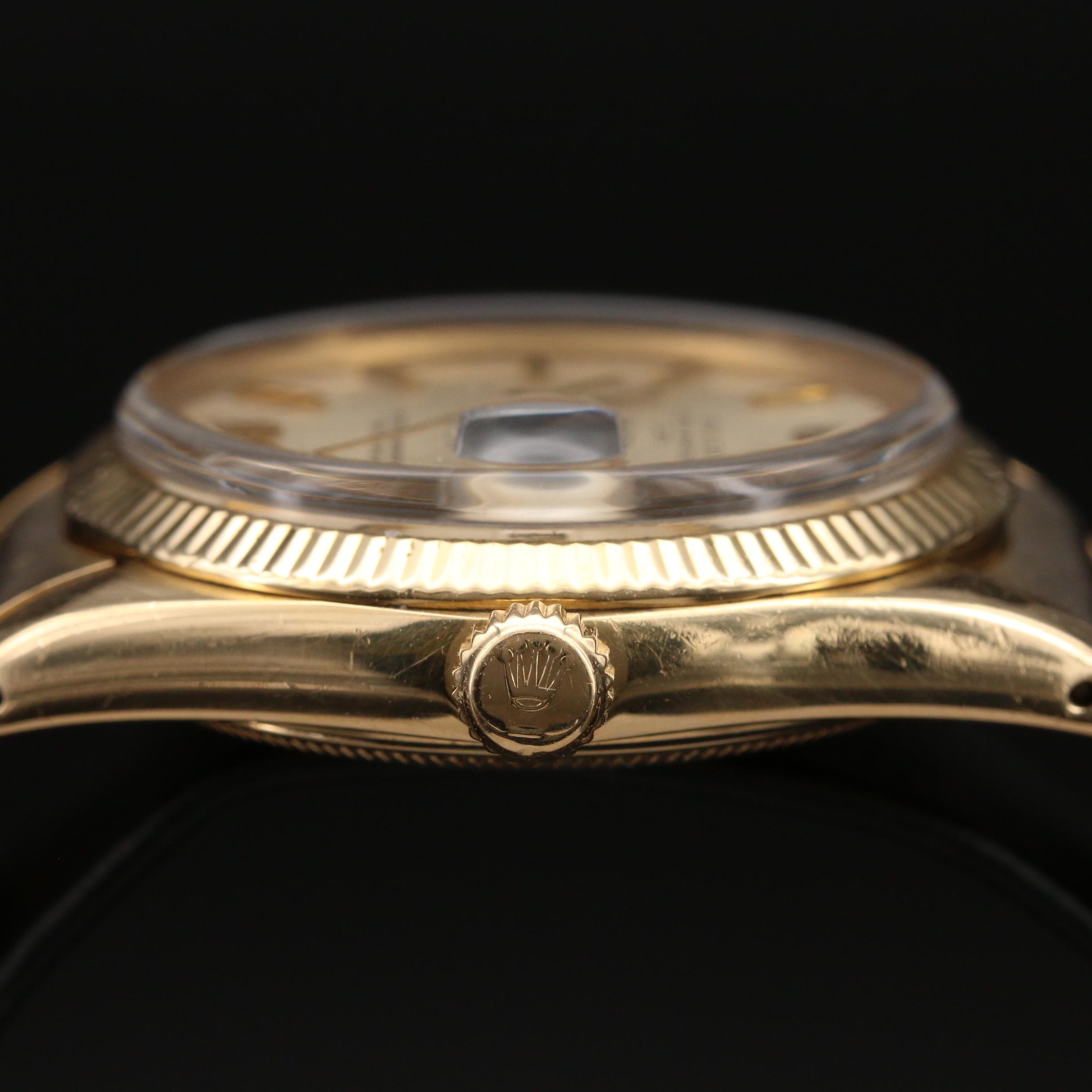 1973 Rolex Oyster Perpetual Date 1503 18K Gold Automatic Watch